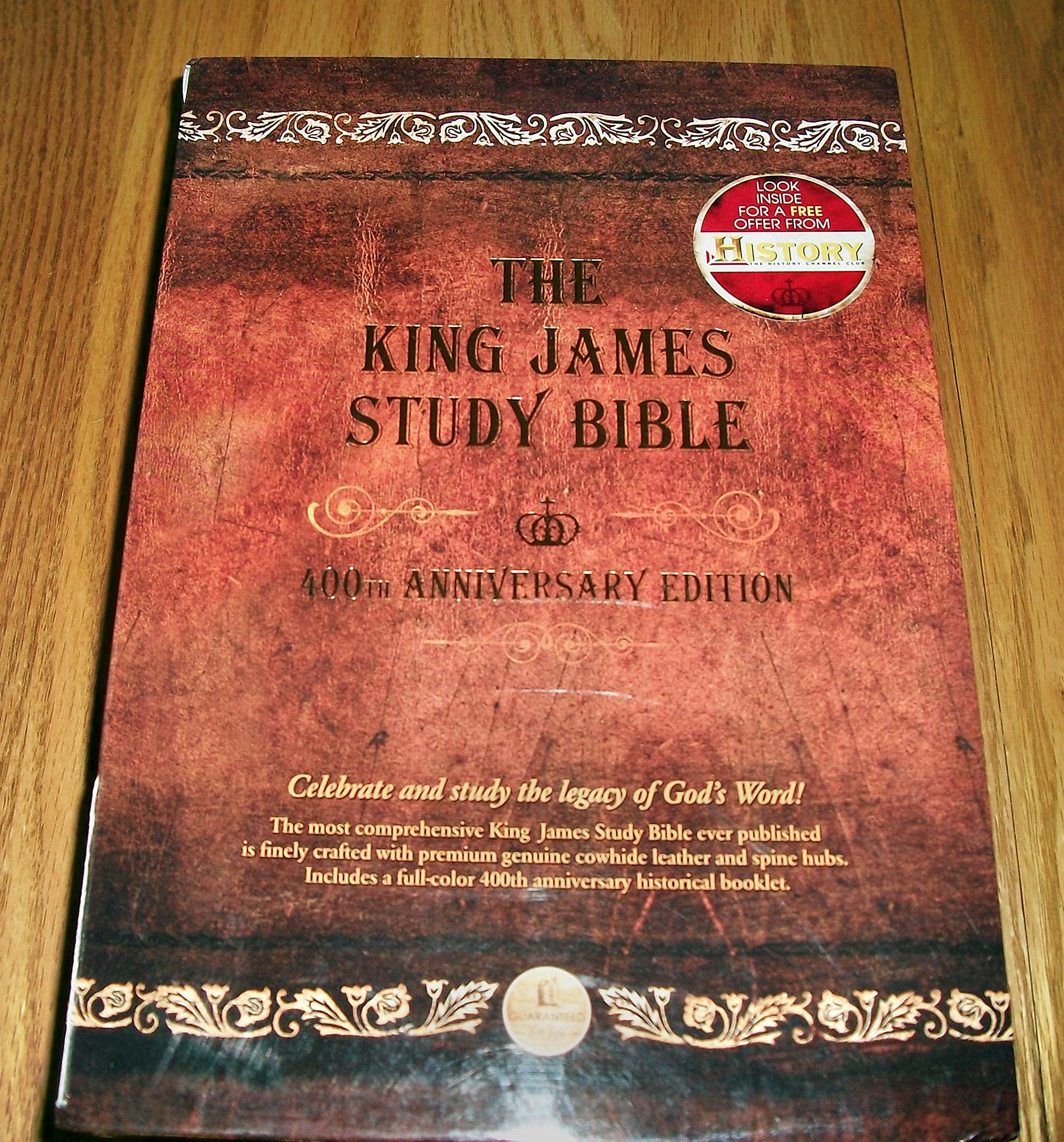 King James Study Bible KJV - Genuine Brown Leather Cover, Large Print, Red Letter Edition - Perfect for Bible Study, Church Services & Personal Devotion