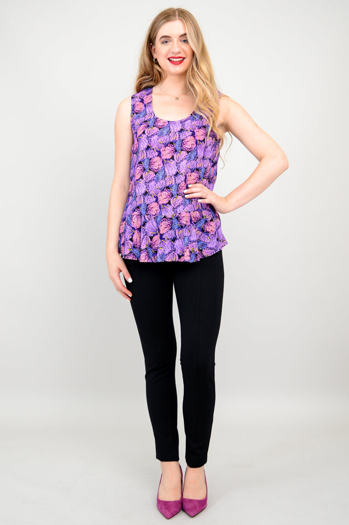 Ginny Tank Top with Petal Design - Soft Linen Bamboo Blend for Women | Perfect for Summer Outfits, Beach Wear & Casual Style