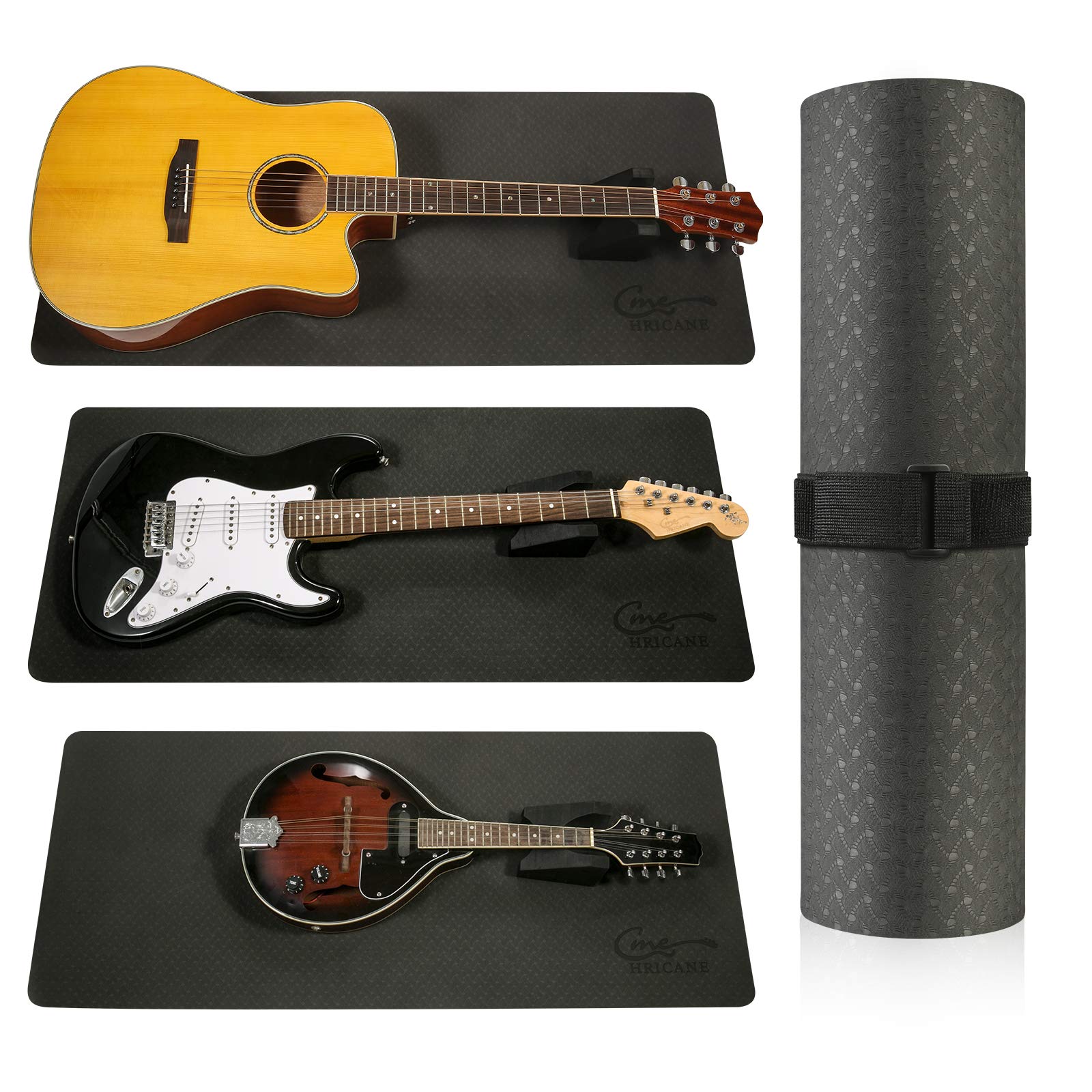 Hricane Guitar Work Mat Kit with Adjustable Neck Support, String Winder & Cutter - Professional Guitar Repair & Maintenance Tool for Acoustic/Electric Guitars - Perfect for Home Studios, Music Classes & Instrument Workshops