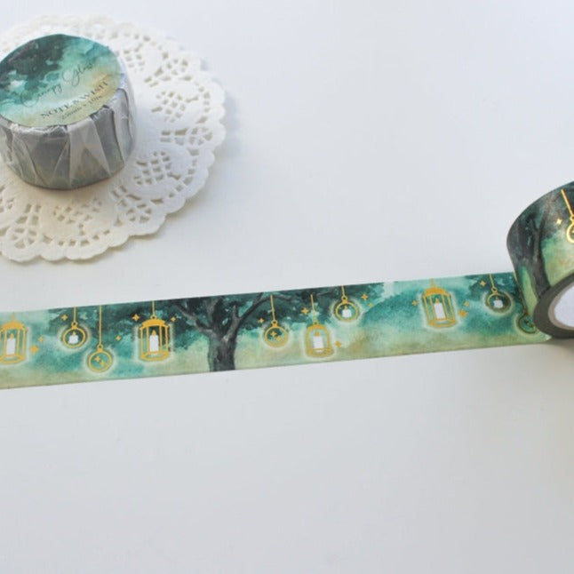 Canopy Glow Washi Tape - Woodland Lantern Design for Scrapbooking, Journaling & DIY Crafts - Perfect for Bullet Journals, Gift Wrapping & Home Decor