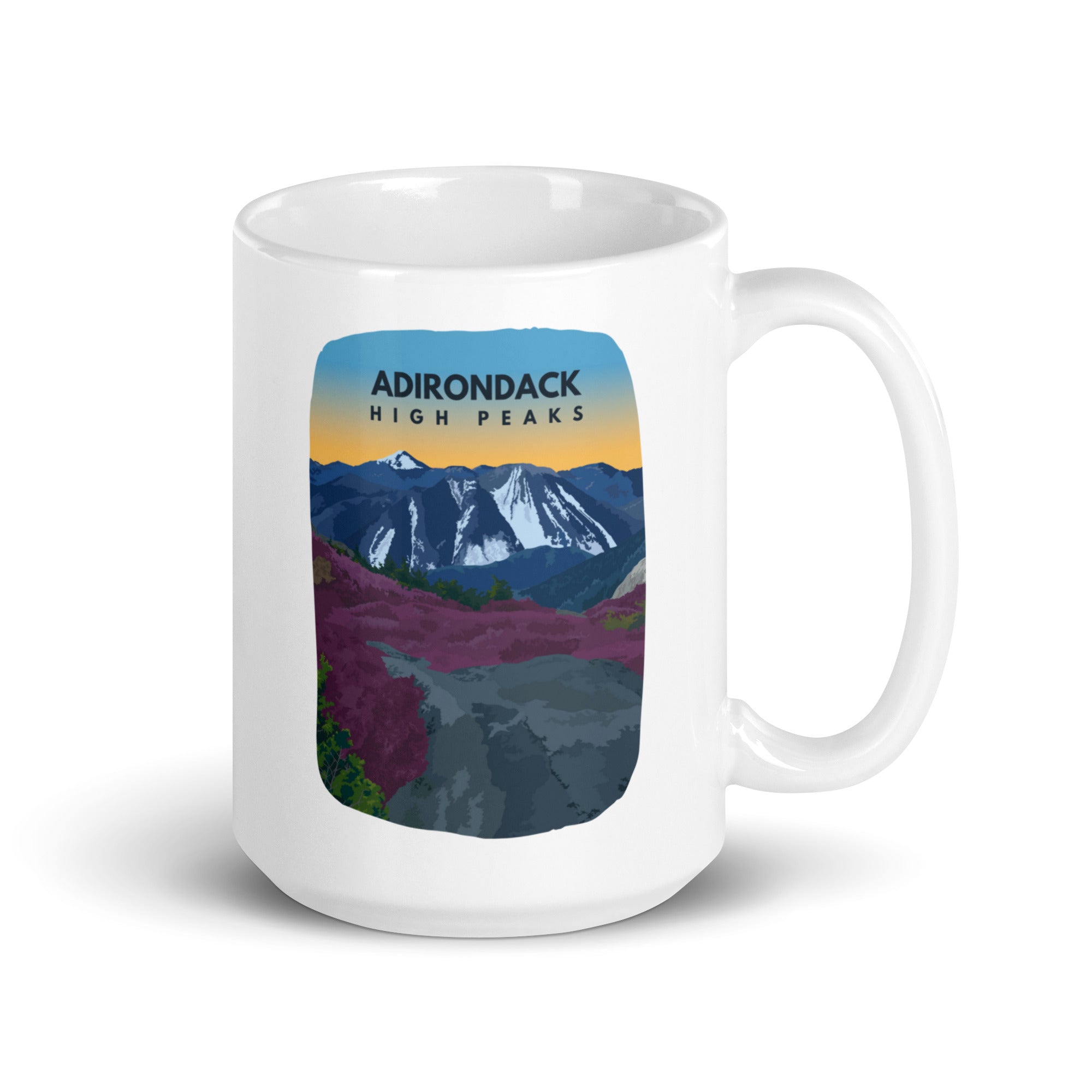 Adirondack High Peaks Sunrise Ceramic Coffee Mug - Insulated Travel Mug for Camping, Hiking & Outdoor Adventures