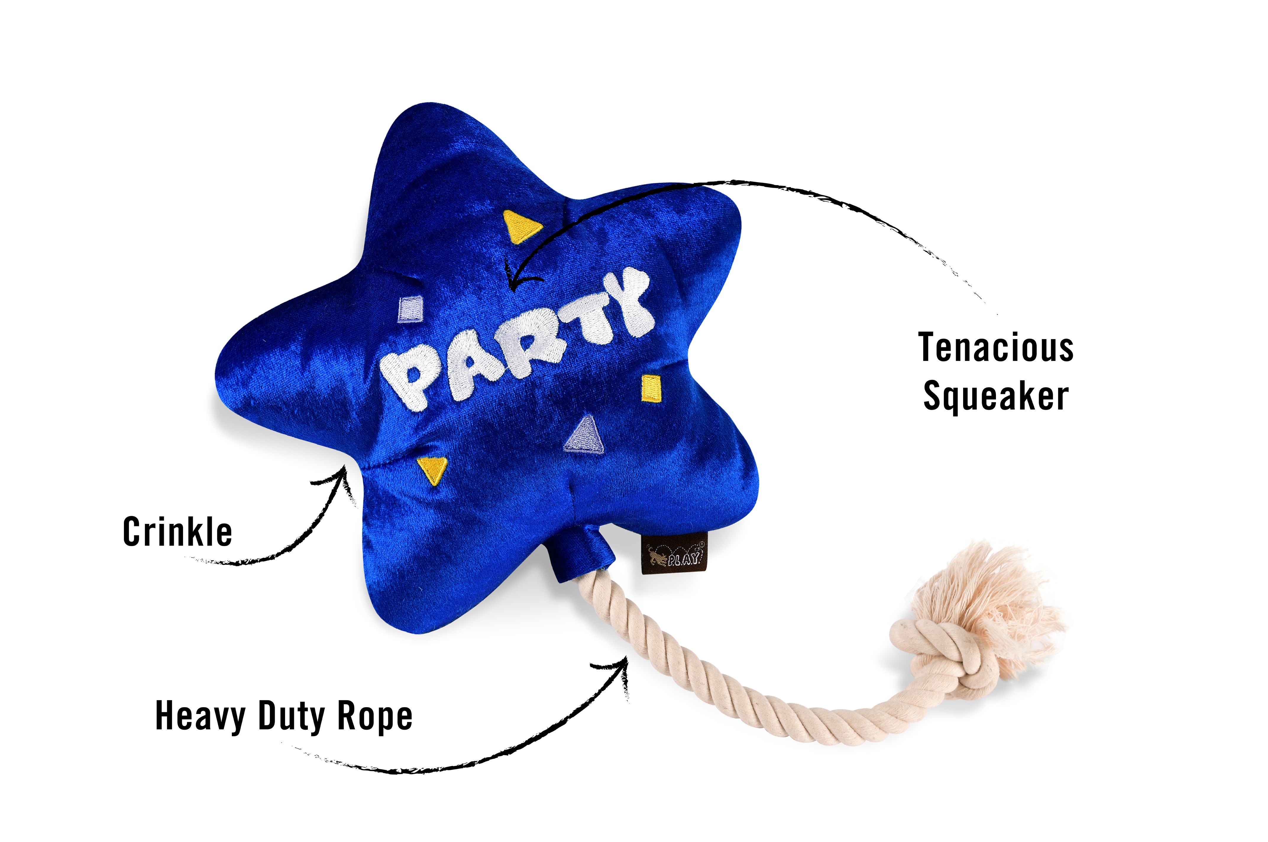 Party Time™ Dog Plush Toy - El Globo Fiesta Fun Chew Toy for Pets | Durable & Cute Dog Birthday Gift | Perfect for Playtime, Training Rewards & Puppy Teething Relief