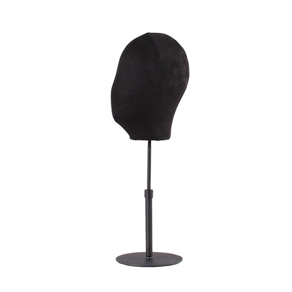 ZXXL Adjustable Female Mannequin Head with Base - Portable Wig Display Stand for Salon & Home Use - Black Tabletop Hat Holder for Styling, Photography & Retail Display