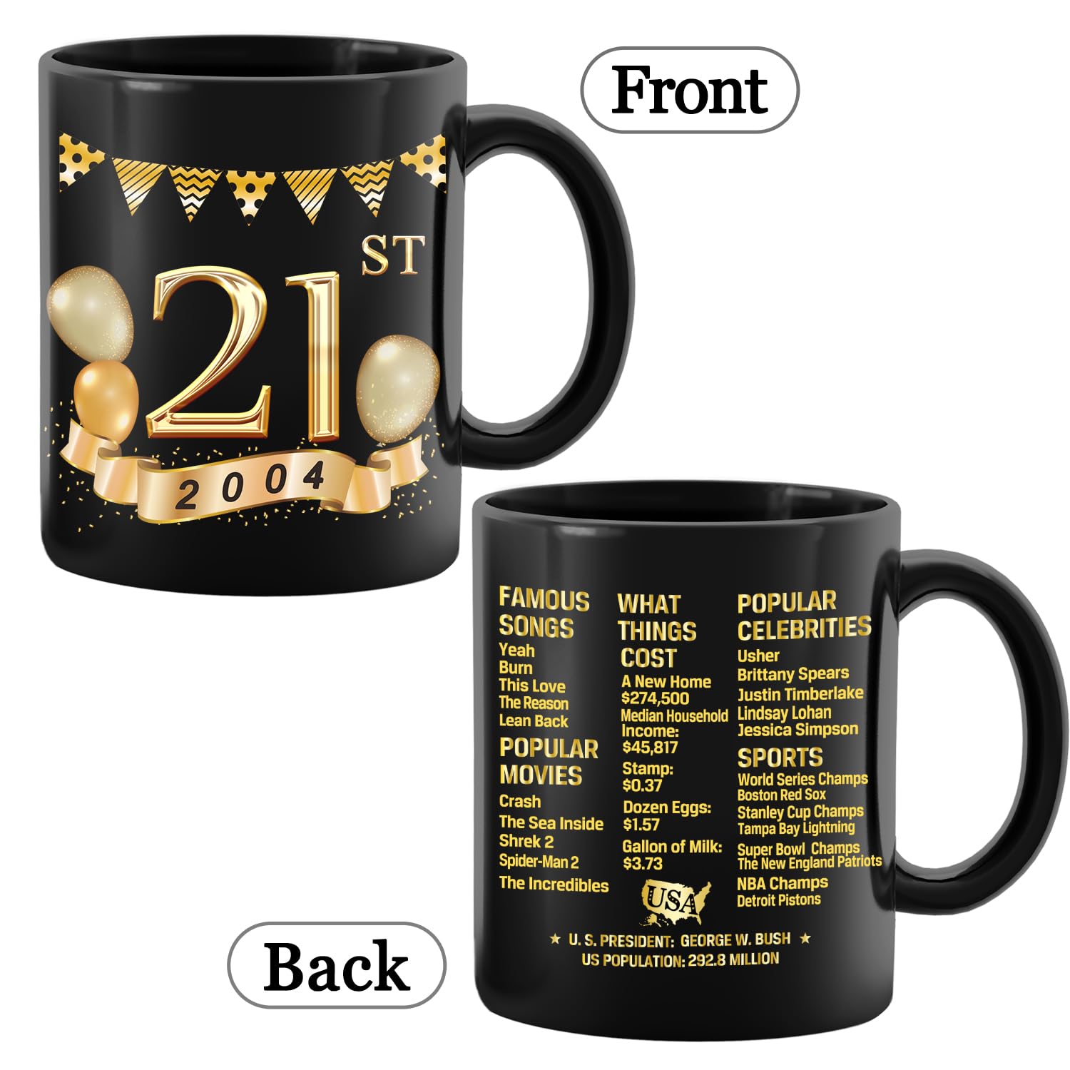 21st Birthday Gifts for Men & Women - Unique 2004 Birthday Present Ideas for 21 Year Olds - Funny Coffee Mug for 21st Birthday Celebration - Perfect for Parties, Graduation Gifts & Milestone Celebrations