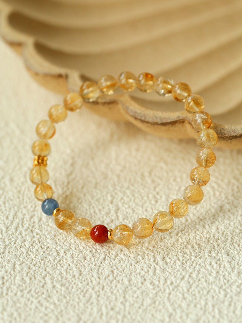 Natural Citrine Light Healing Bracelet for Wealth & Happiness - Perfect for Meditation, Yoga & Positive Energy Attraction
