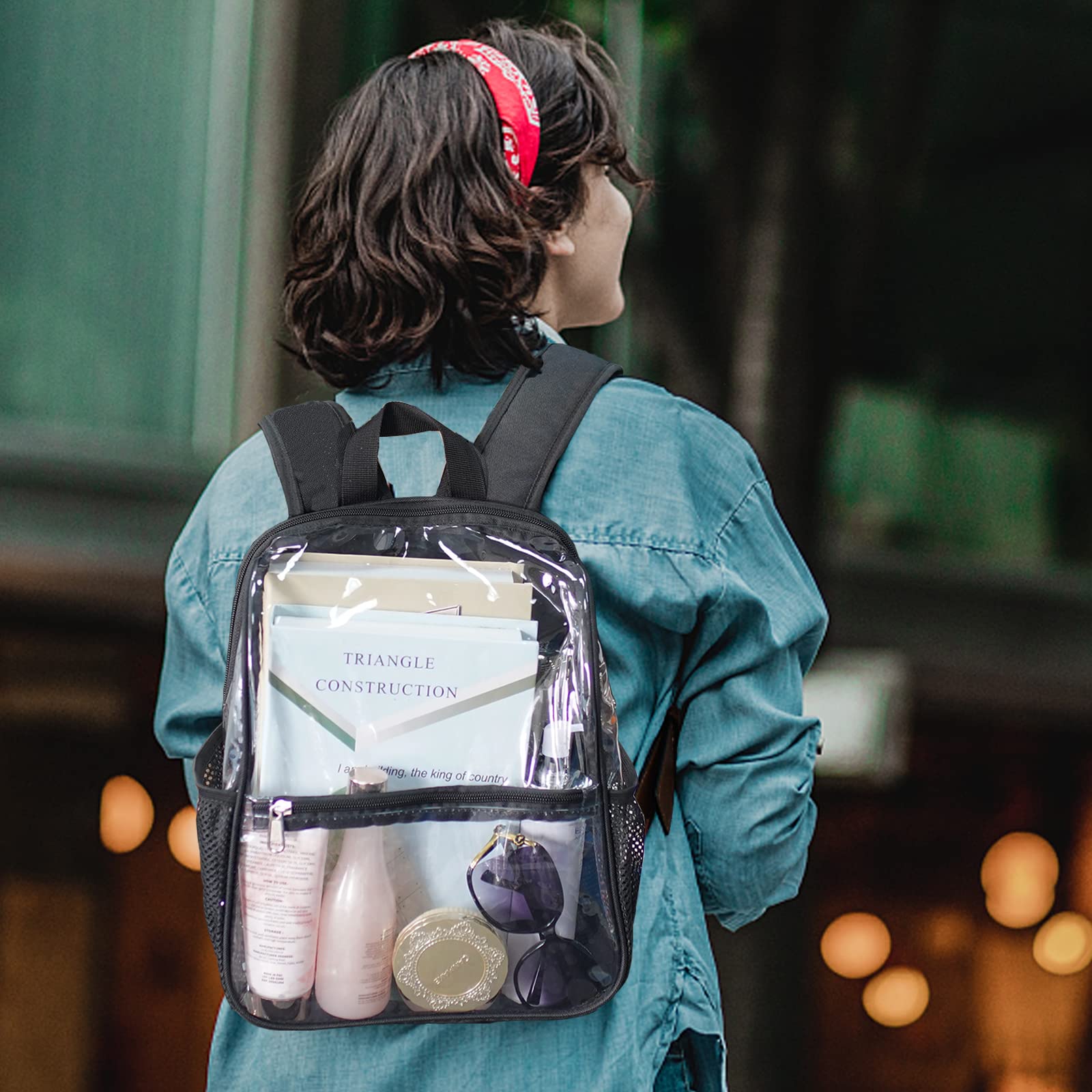 Clear Backpack Stadium Approved - Adjustable Straps See-Through Mini Backpack for Concerts, Sports Events, Work & Security Checks | Perfect for Stadium Entry, Travel & School Safety