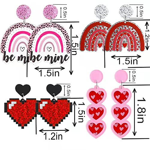 Stylish Acrylic Stud Earrings for Women - Holiday & Seasonal Jewelry Set (4-6 Pairs) - Christmas, Valentine's Day, St. Patrick's Day Gift - Created Alexandrite Design - Perfect for Parties, Office Wear & Everyday Fashion Accessories