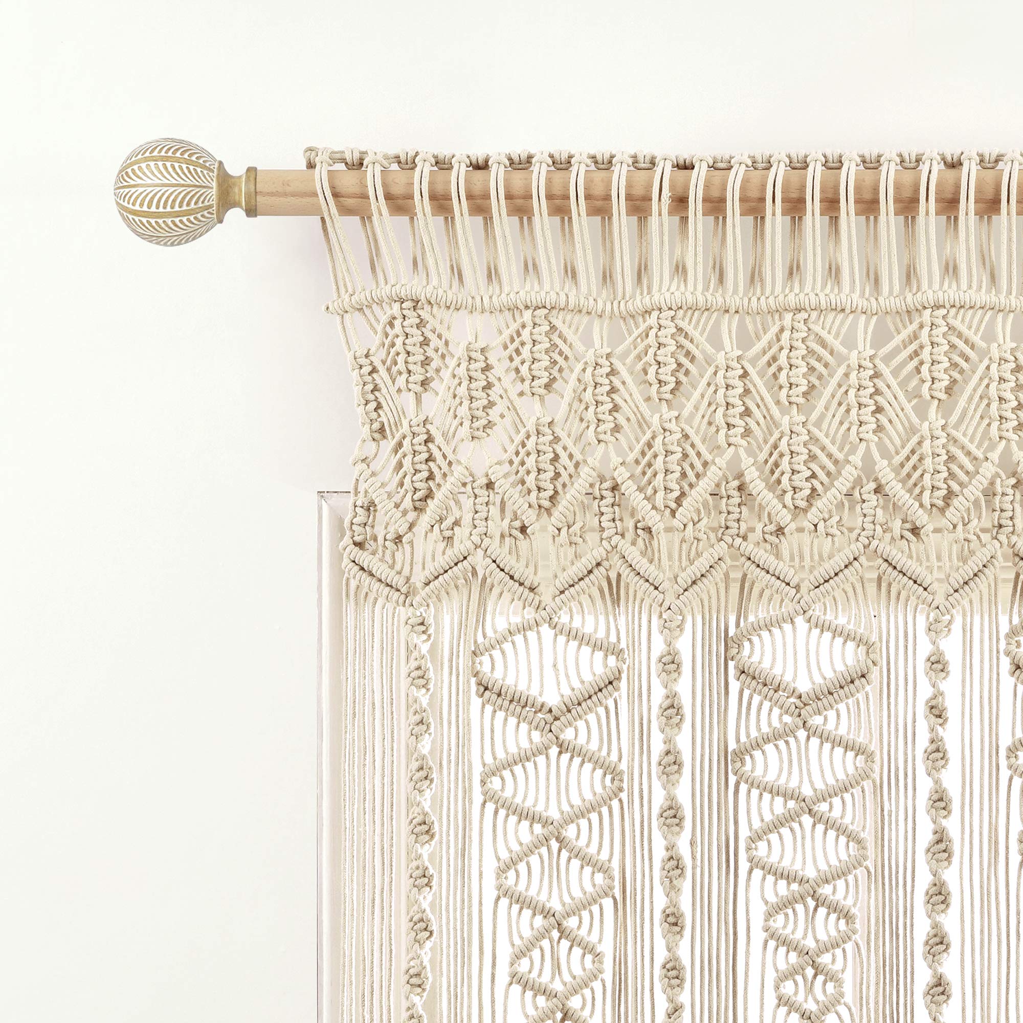 Boho Macrame Textured Cotton Valance Curtain 40