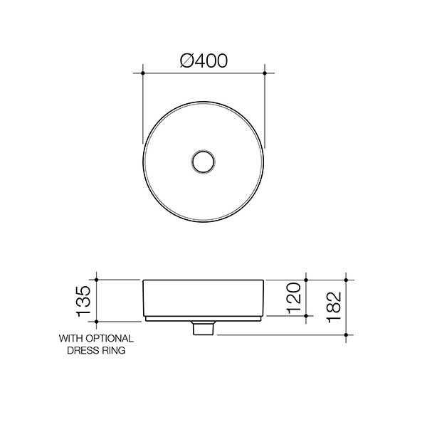 Caroma Liano II 400mm Round Above Counter Bathroom Sink - Matte Green Finish for Modern Vanity & Powder Room Decor