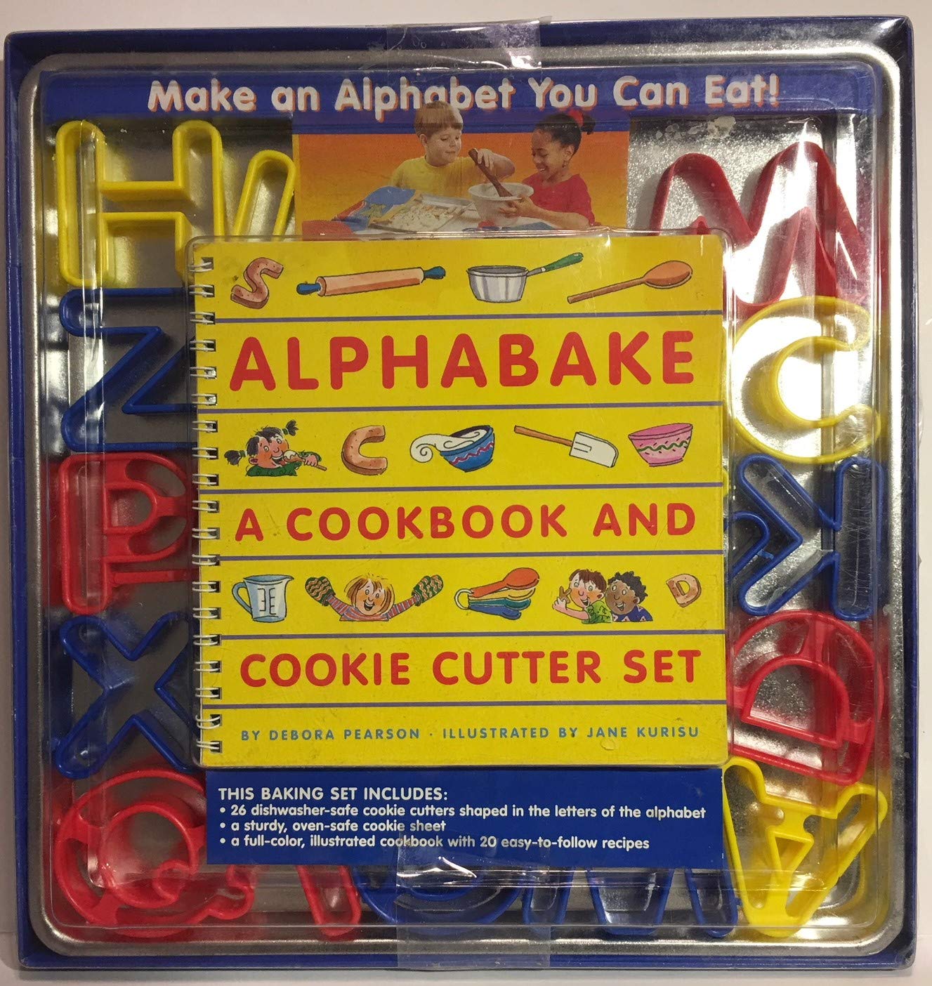 Alphabake! Fun Alphabet Cookie Cutter Set with Recipe Book - Perfect for Kids Baking, Birthday Parties & Educational Activities