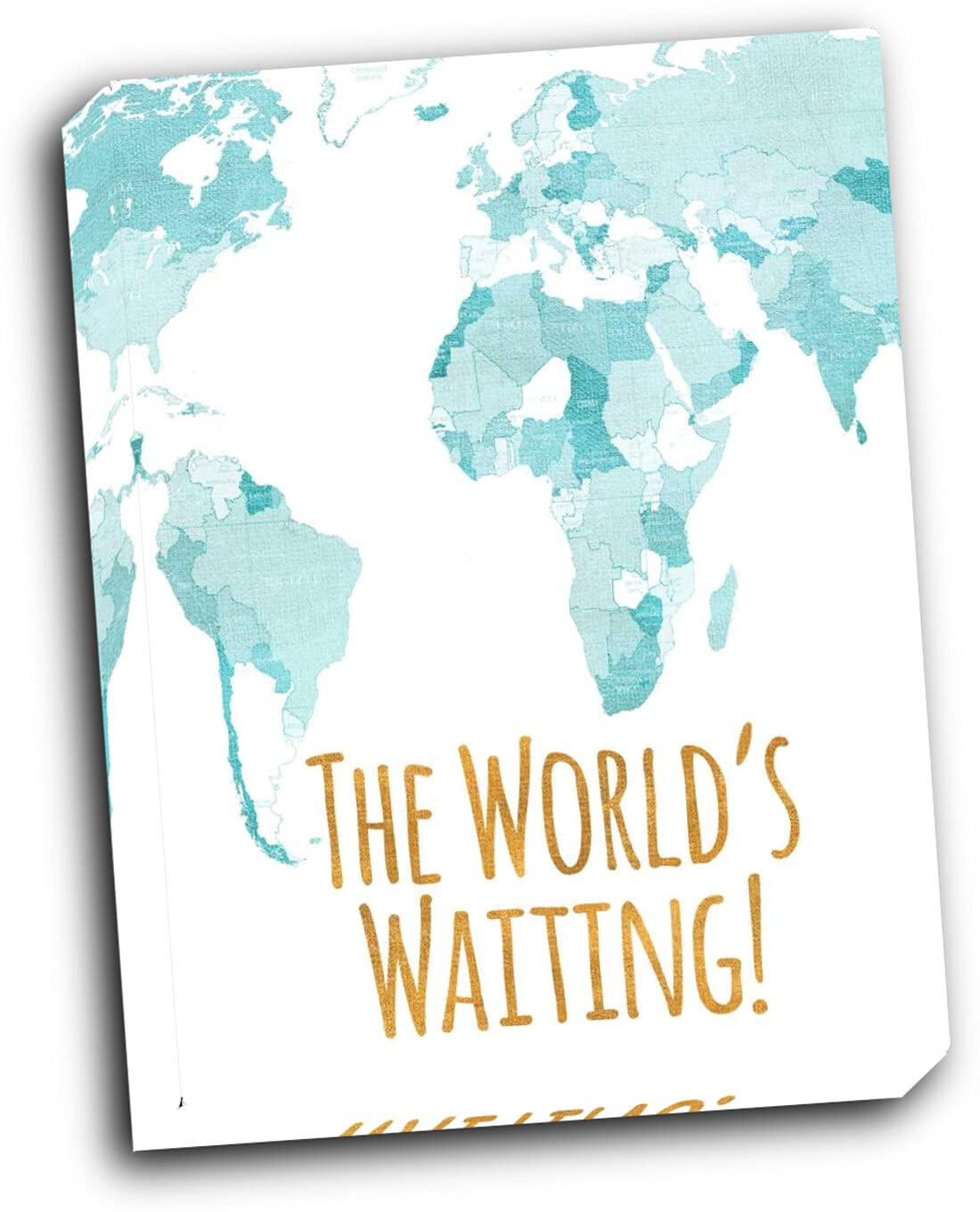 Wallsthatspeak The World's Waiting 16x20 Inch Gallery Wrapped Canvas Wall Art - Perfect for Living Room, Bedroom & Office Decor