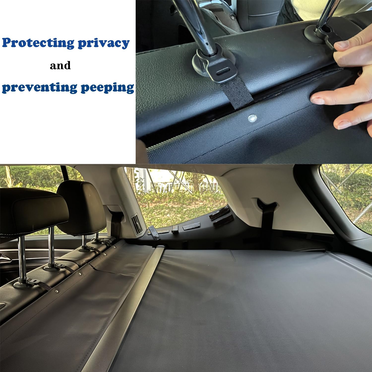 2020-2025 Toyota Highlander XLE AWD Retractable Cargo Cover - Security Shade Shield, Anti-Peeping Tonneau Cover with Extra Canvas - Perfect for Road Trips, Camping & Protecting Valuables