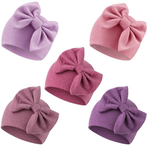 5 Pack Bow Hats/0-6 Months (Set N)