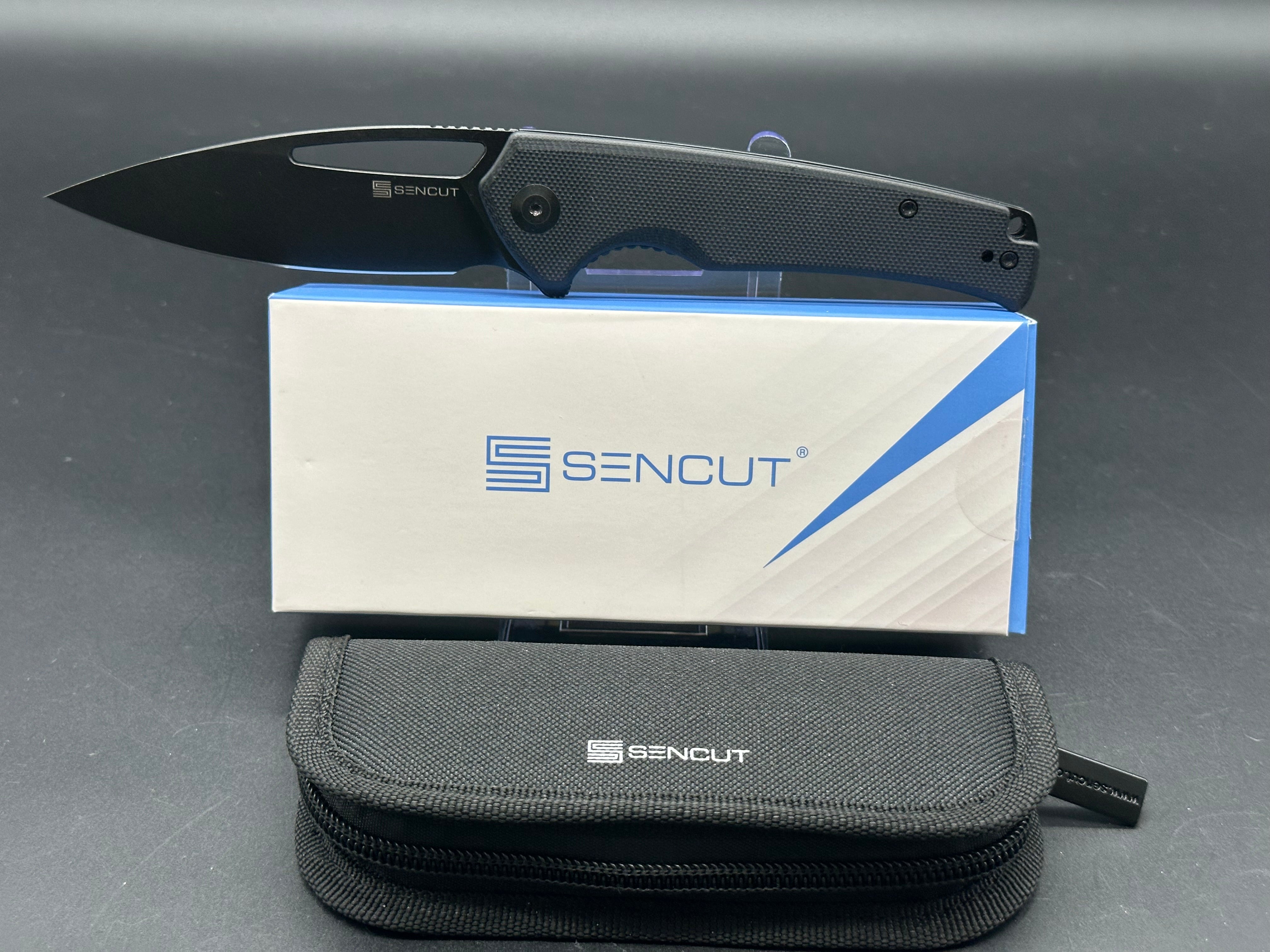 Sencut Mims Folding Knife - 9Cr18MoV Black Blade & Black G10 Handle - EDC Pocket Knife for Outdoor Camping, Hiking, Survival and Everyday Carry
