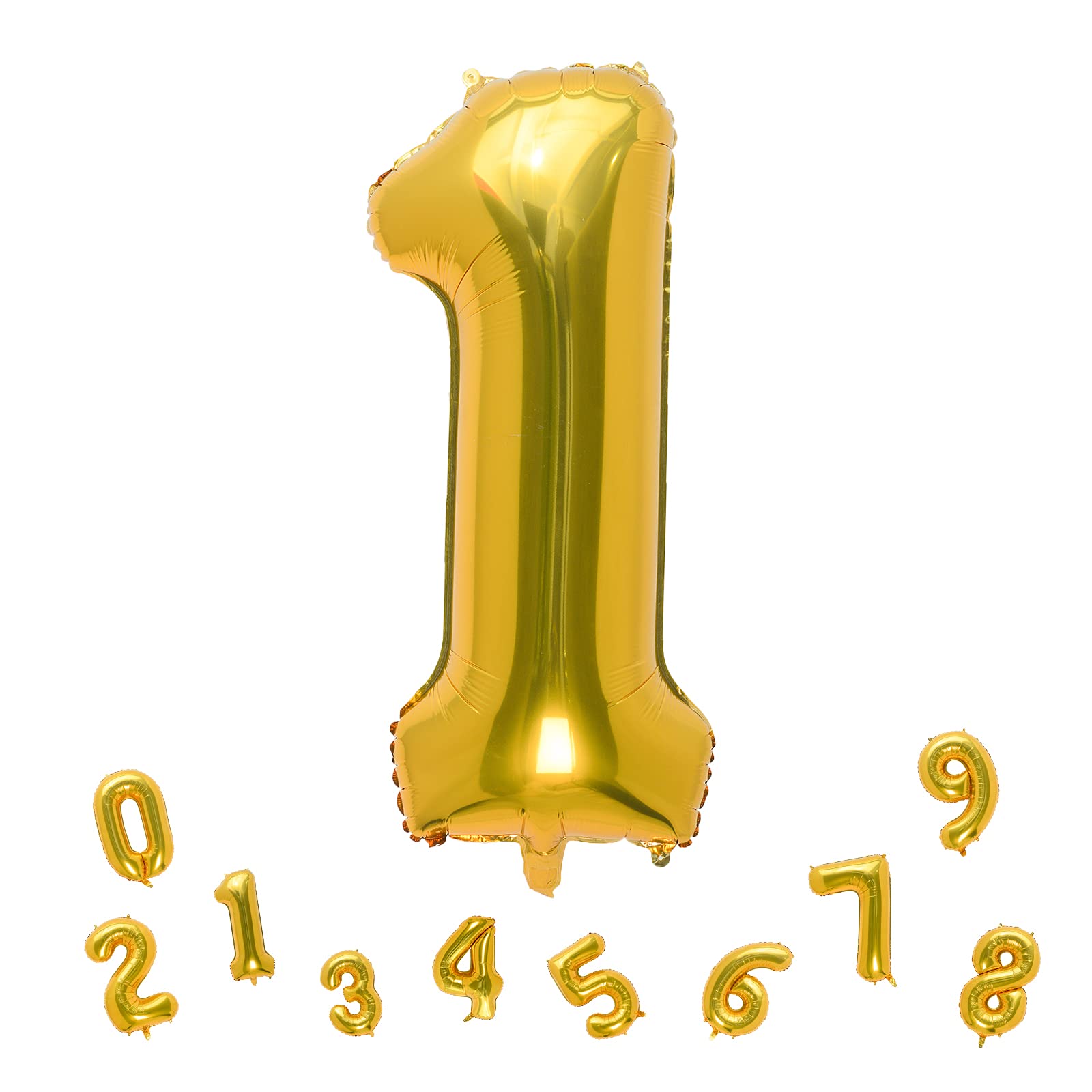 32 Inch Gold Number 1 Foil Balloons for Birthday Party Decorations - Large Metallic Balloon for 1st Birthday, Anniversary & Graduation Celebrations - Perfect for Photo Backdrops, Party Centerpieces & Event Decor