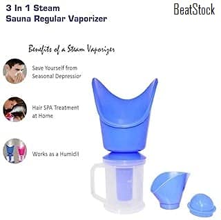 BeatStock 3-in-1 Portable Inhaler Vaporizer & Facial Steamer - Relieves Cold, Cough & Enhances Skin Care - Perfect for Home Use, Travel & Spa Treatments