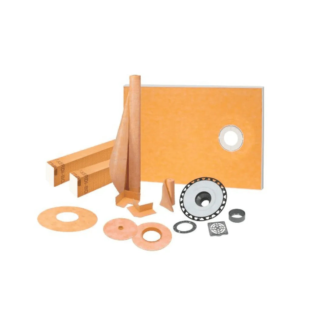 KERDI Off-Center Complete Shower Kit - Waterproof Shower System with Drain for Bathroom Remodeling | Perfect for DIY Home Renovation Projects