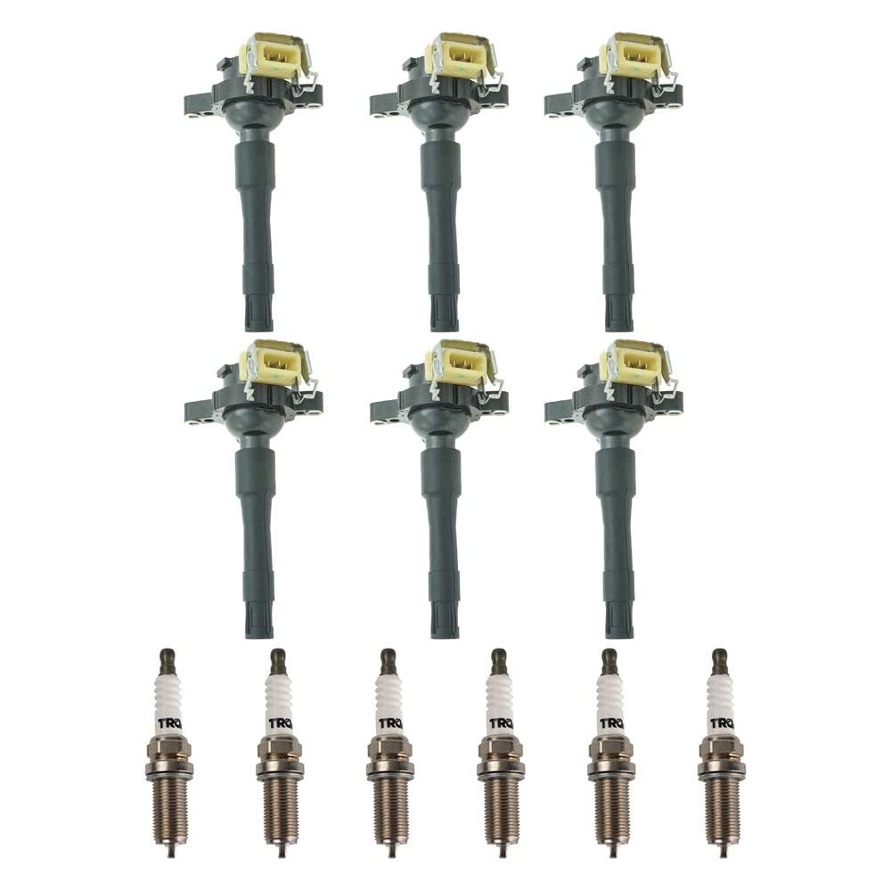TRQ Ignition Kit with Ignition Coil & Spark Plugs - Compatible with 1996-2003 BMW 3 Series E36 E46 328i 323i 325i - Improve Engine Performance & Fuel Efficiency