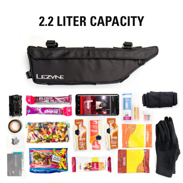 Lezyne Frame Caddy Bike Storage Bag - Waterproof Cycling Accessory for Road & Mountain Bikes - Perfect for Tools, Phone & Essentials on Rides