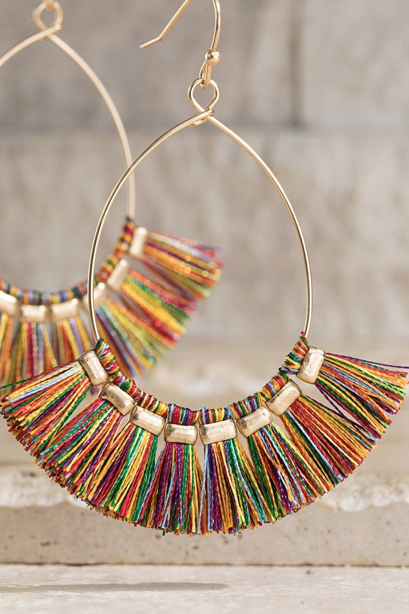 FME217 Elegant Tear Drop Tassel Earrings for Women - Boho Chic Dangle Jewelry for Party, Wedding & Everyday Wear
