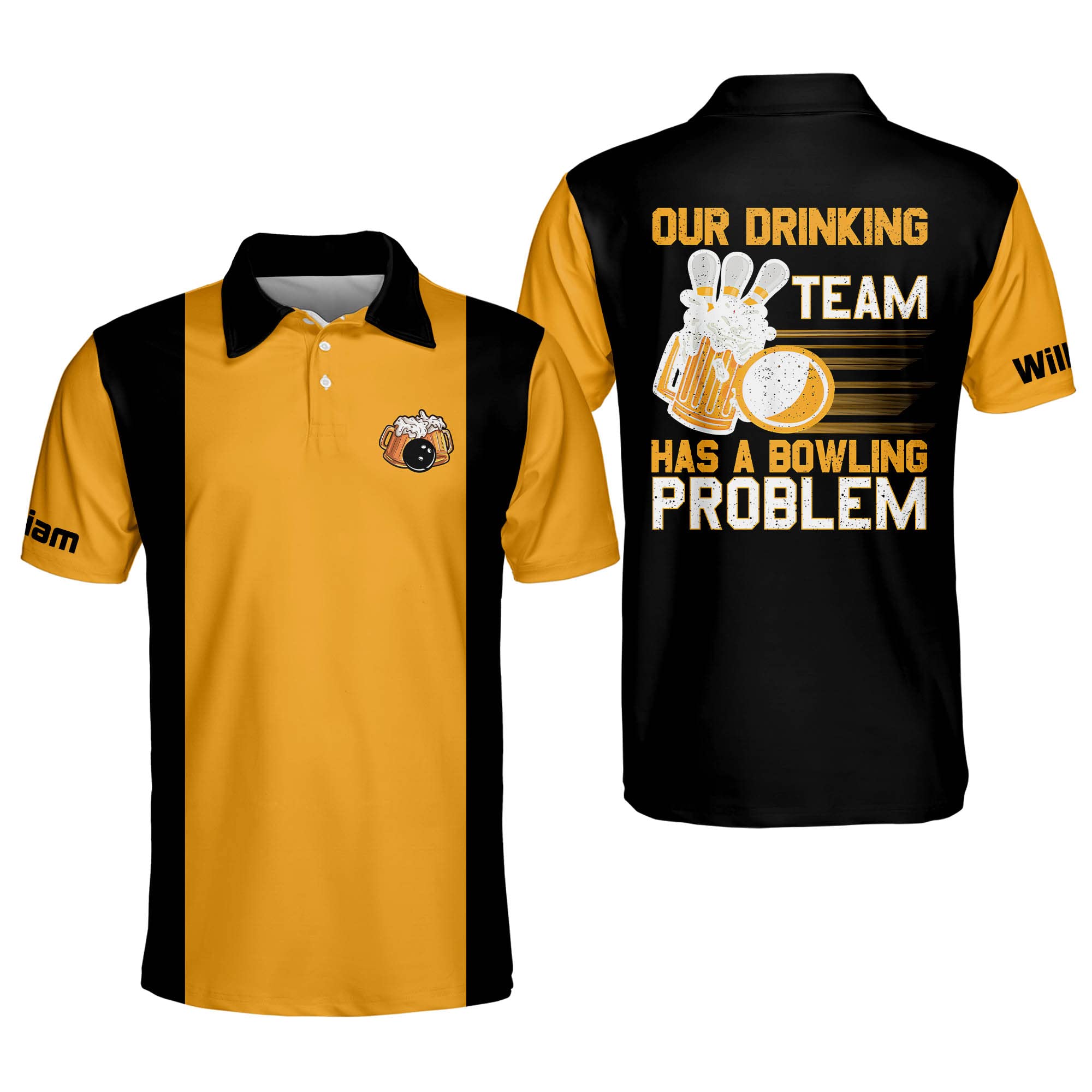 LASFOUR Custom Bowling Shirts for Men - Personalized Team Bowling Shirts, Short Sleeve Performance Shirts for Bowling Leagues & Tournaments - Perfect for Bowling Parties, Team Uniforms & Casual Wear