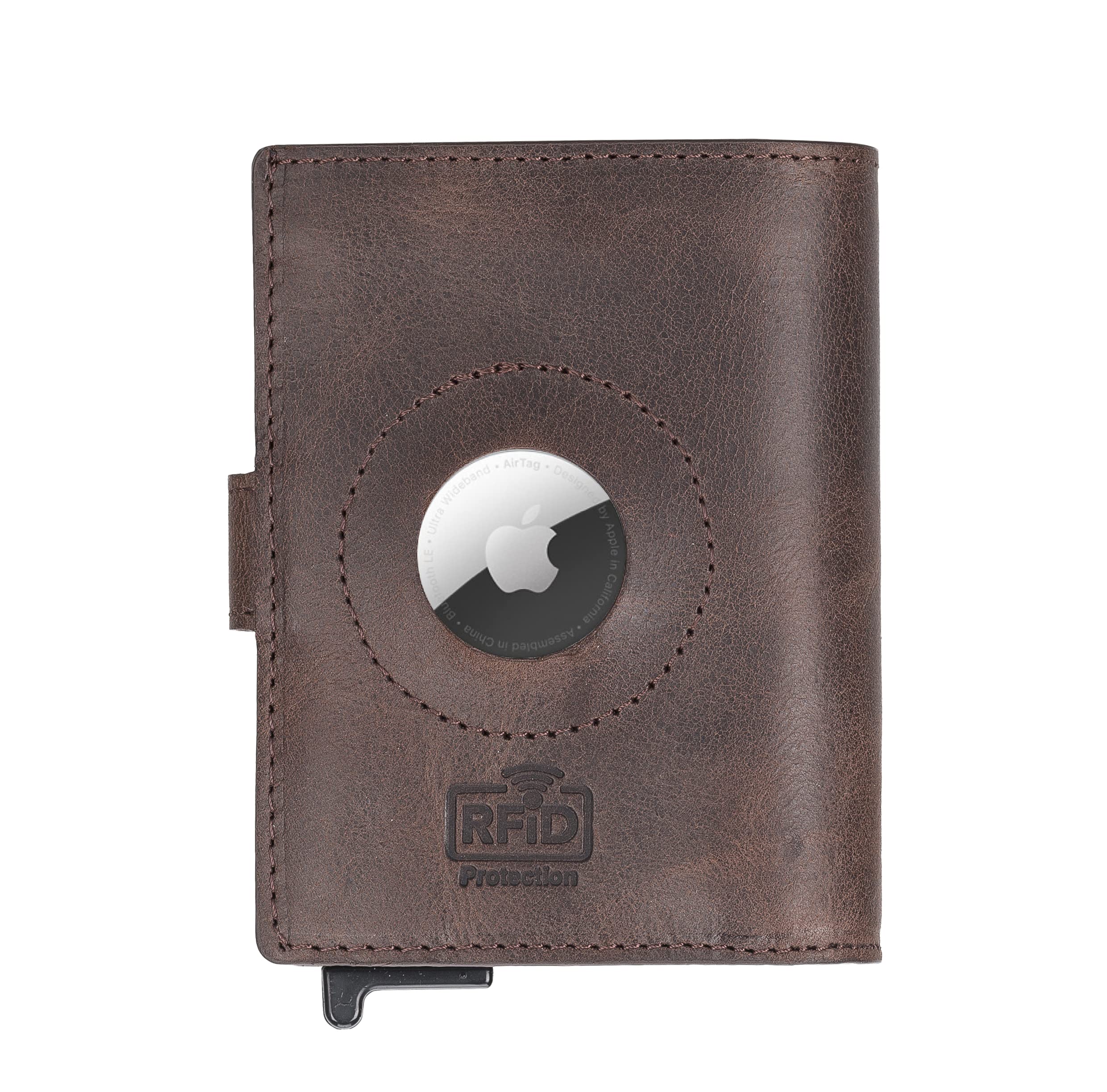 Apple AirTag Wallet - Slim RFID Blocking Leather Card Holder for Men & Women | Secure & Minimalist Design for Everyday Carry, Travel & Business Use