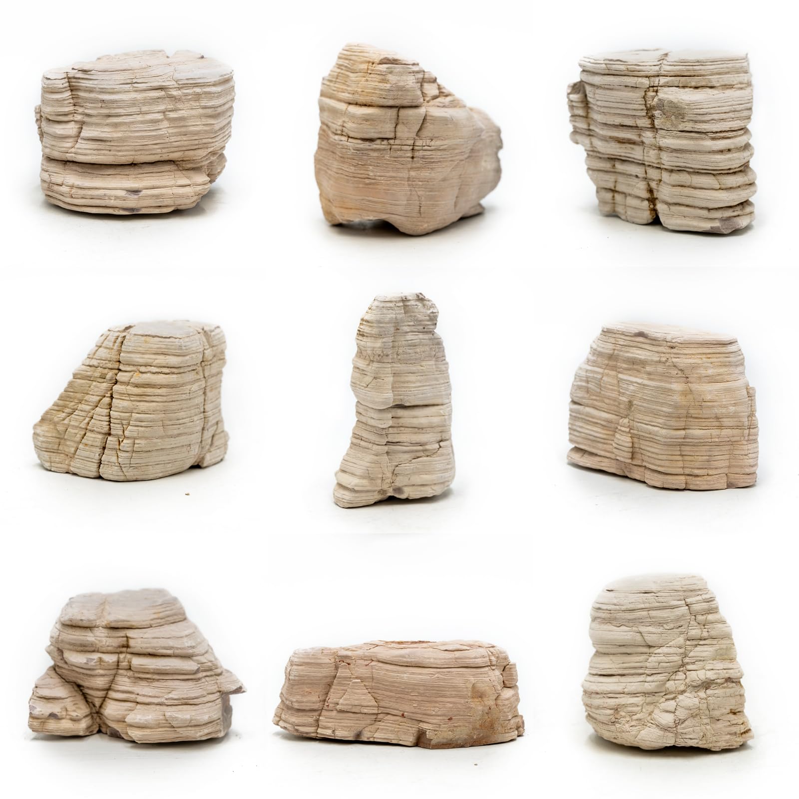 Natural Pagoda Stone & Melaleuca Stone for Aquarium - 40lb (12-14Pcs, 2-9inch) Creamy Texture Rocks for Fish Tank Decor, Terrarium Landscaping, Fairy Garden & Miniature Scenes - Perfect for Aquatic Habitats and Decorative Displays