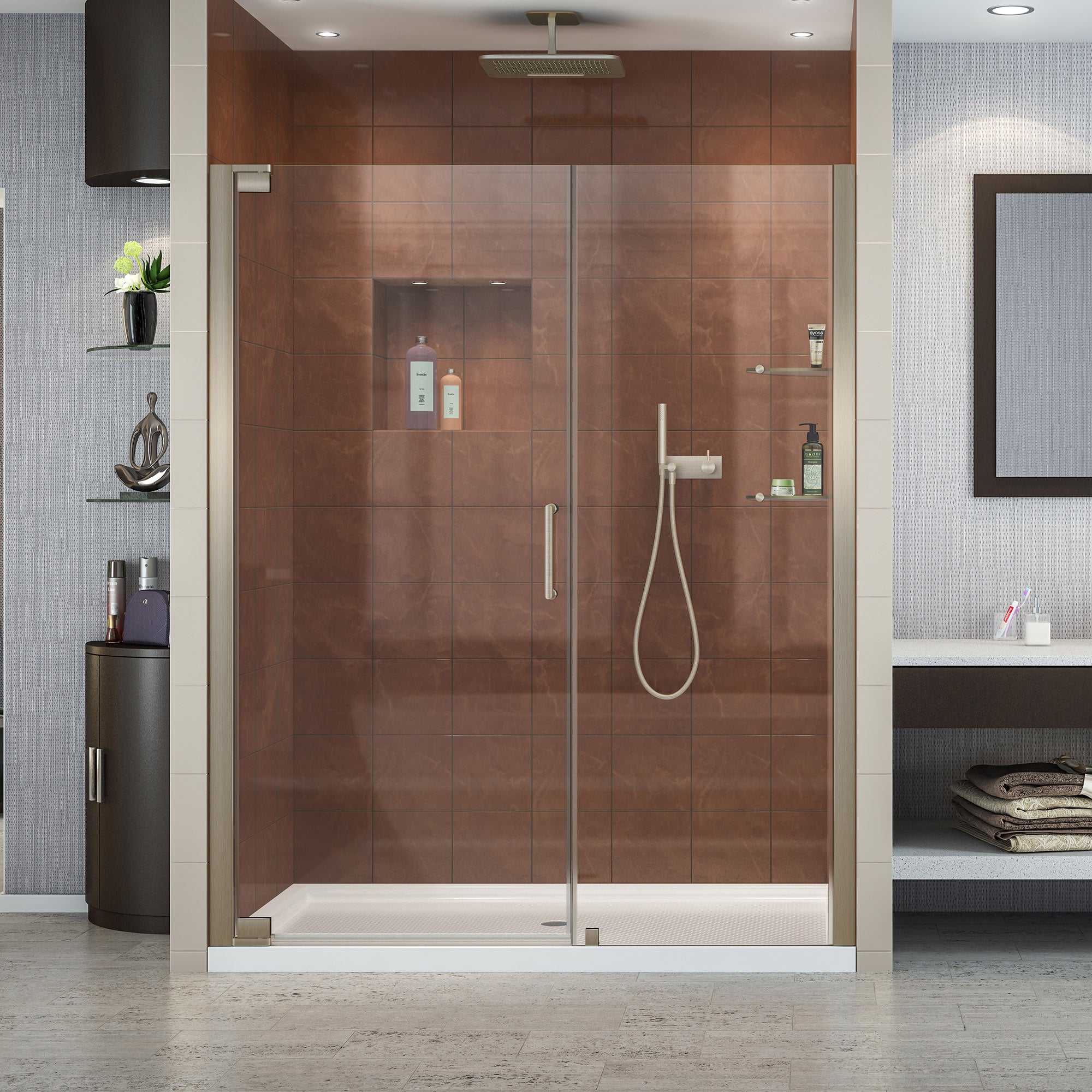 DreamLine Elegance Frameless Pivot Shower Door 54.5-56.5