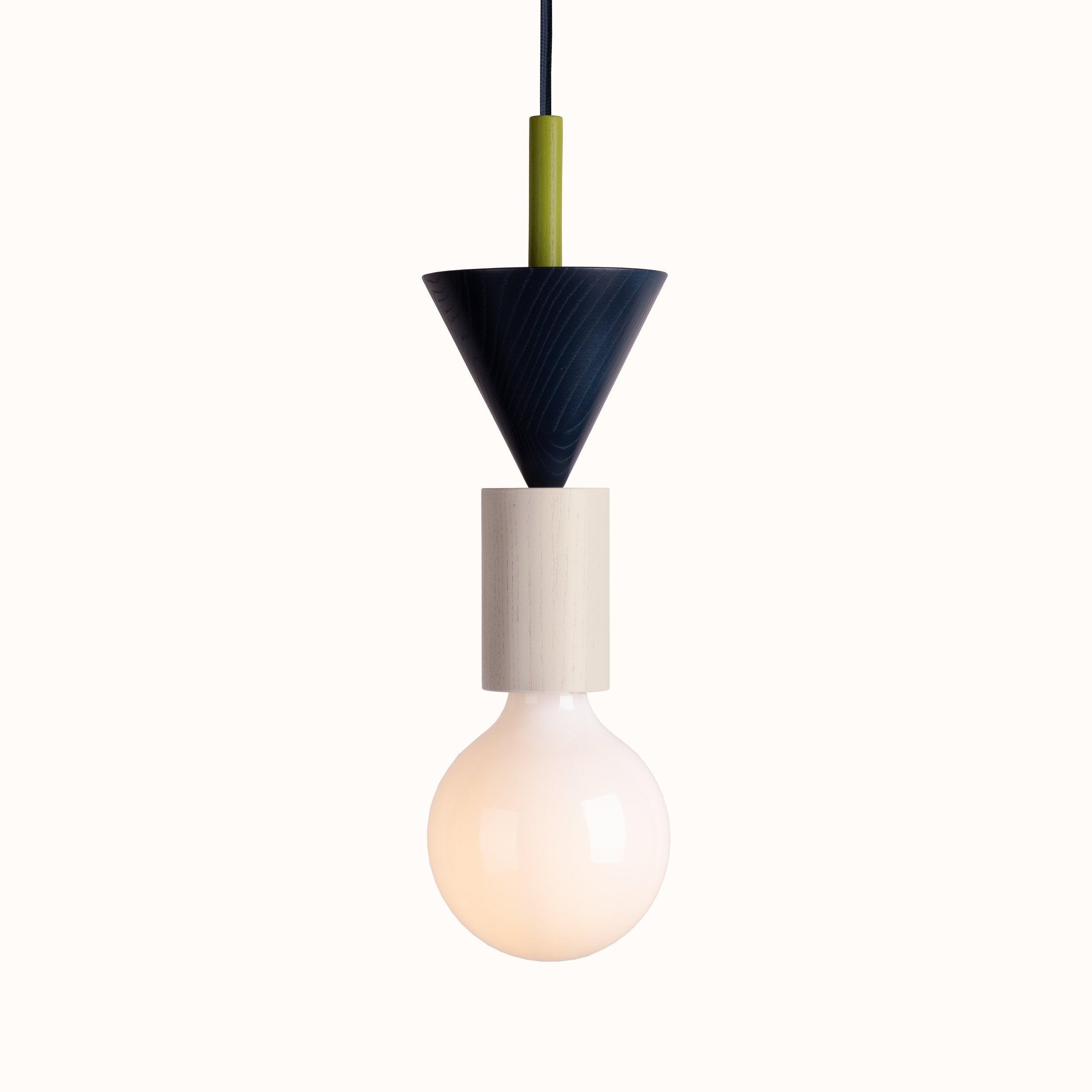 Modern Geometric Building Blocks Pendant Lamp - Handmade Wooden Hanging Light Fixture for Dining Room, Kitchen Island, Living Room & Bedroom Decor