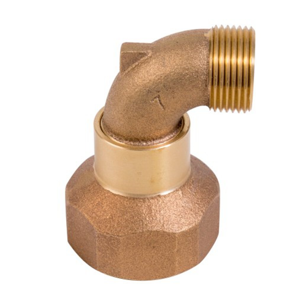 Rainbird Swivel Hose Ell with NPT, 1.5 x 1 - Brass Garden Hose Fitting for Sprinkler Systems, Drip Irrigation & Outdoor Watering