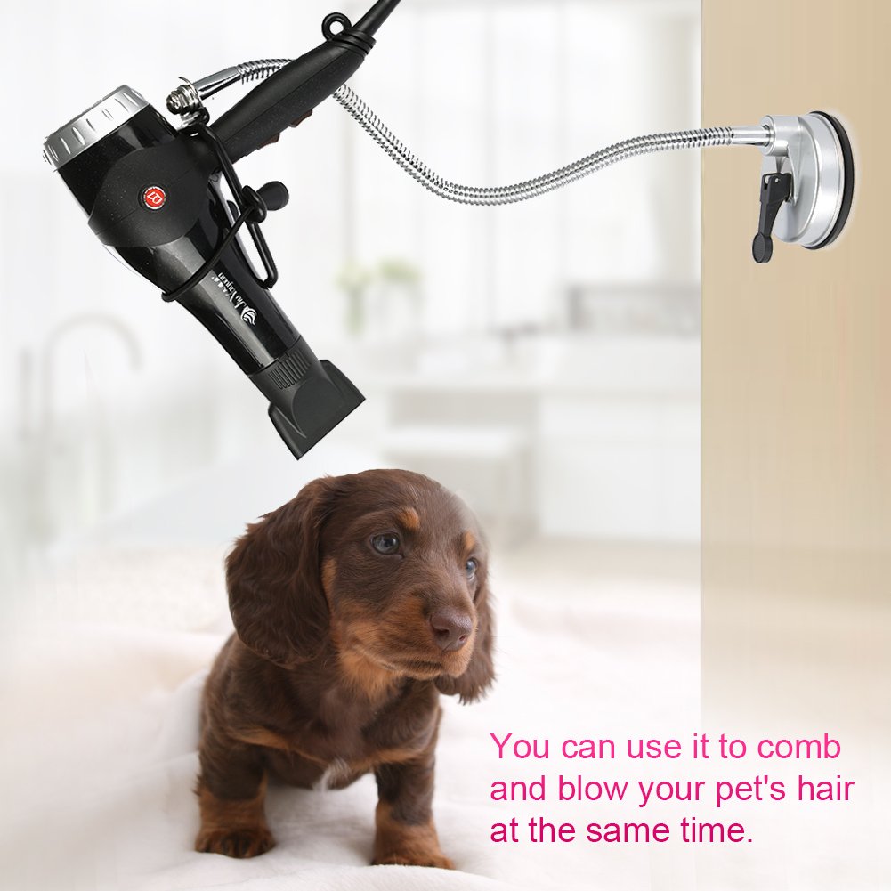 360° Rotating Hair Dryer Stand with Heavy Base - Adjustable Height Blow Dryer Holder for Salon & Home Use - Perfect for Countertops, Bathrooms & Styling Stations