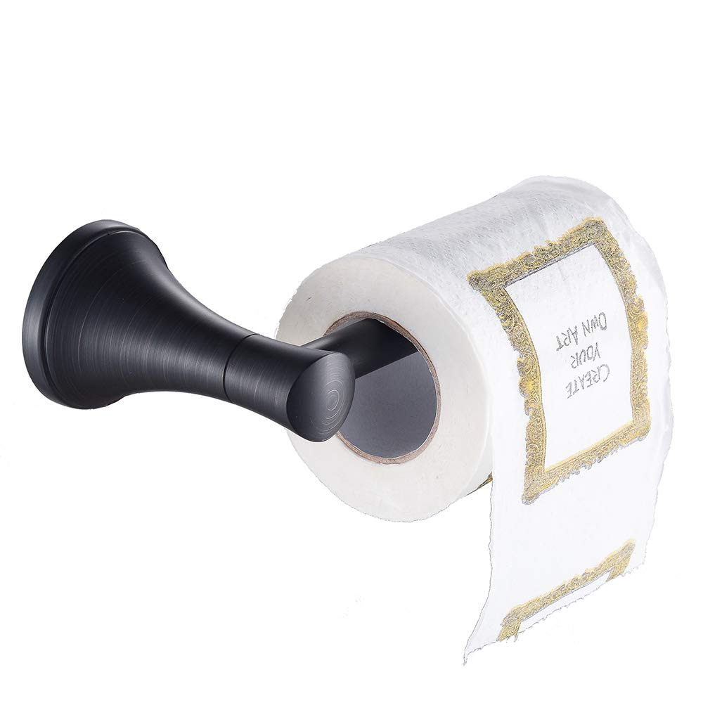 Wall Mounted European Style Bathroom Paper Holder - Oil Rubbed Bronze & Black Toilet Tissue Dispenser for Modern Bathrooms & Powder Rooms