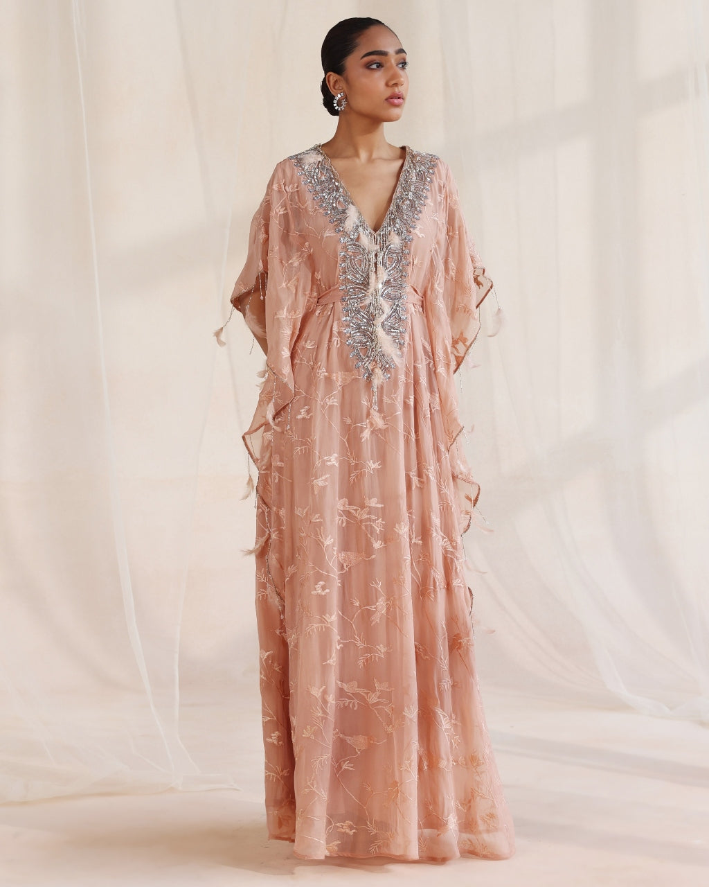 Dusty Pink Ophelia Kaftan - Elegant Boho Beach Cover Up & Summer Maxi Dress for Women | Perfect for Vacations, Pool Parties, and Resort Wear