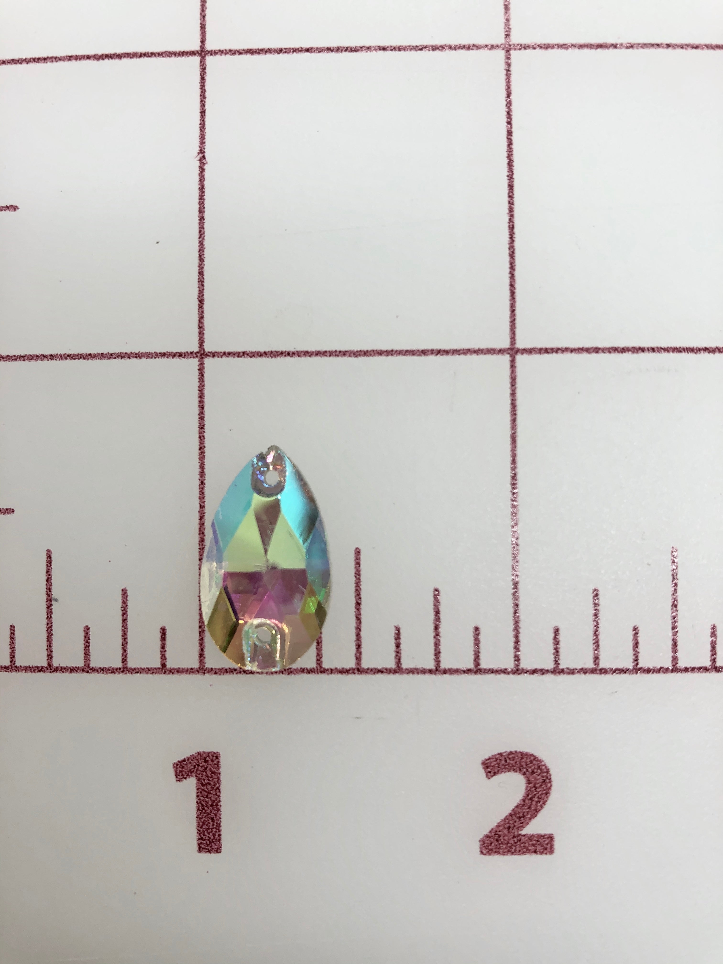 10x18mm Czech Bright Cut Crystal AB Pear Shape Rhinestones - Premium Sew-On Stones for DIY Clothing, Costumes, Jewelry & Craft Projects