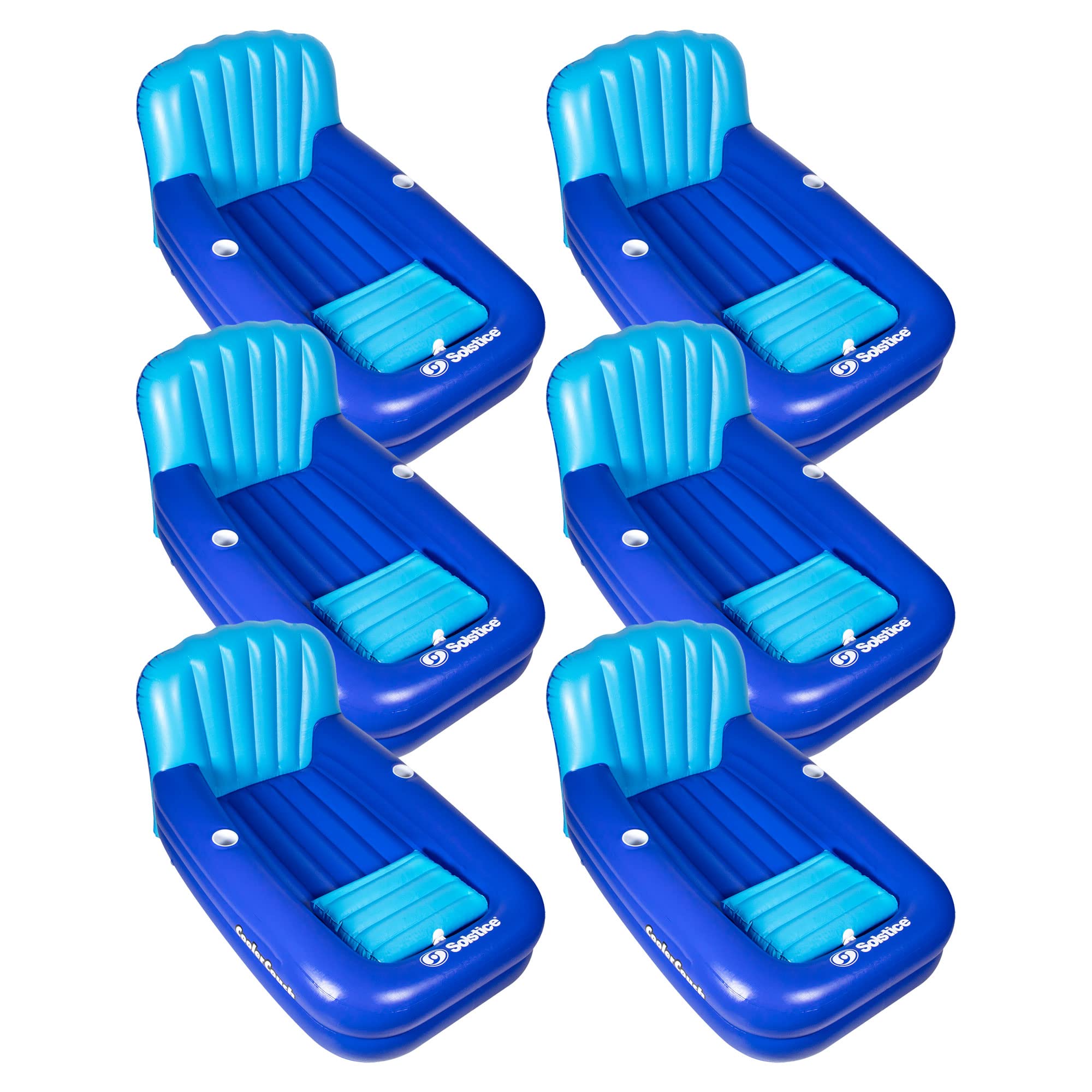 Swimline Solstice Inflatable Pool Float Cooler Couch Lounge (6-Pack) - Perfect for Pool Parties, Summer Relaxation & Backyard Lounging