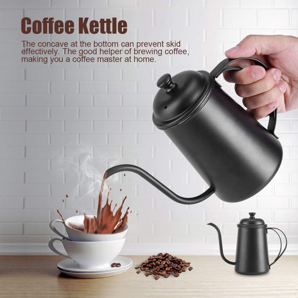 Premium 650ML Stainless Steel Gooseneck Kettle for Pour Over Coffee & Tea - Rose Gold Electric Water Boiler with Precision Spout, Perfect for Home Brewing, Chemex, V60 & French Press