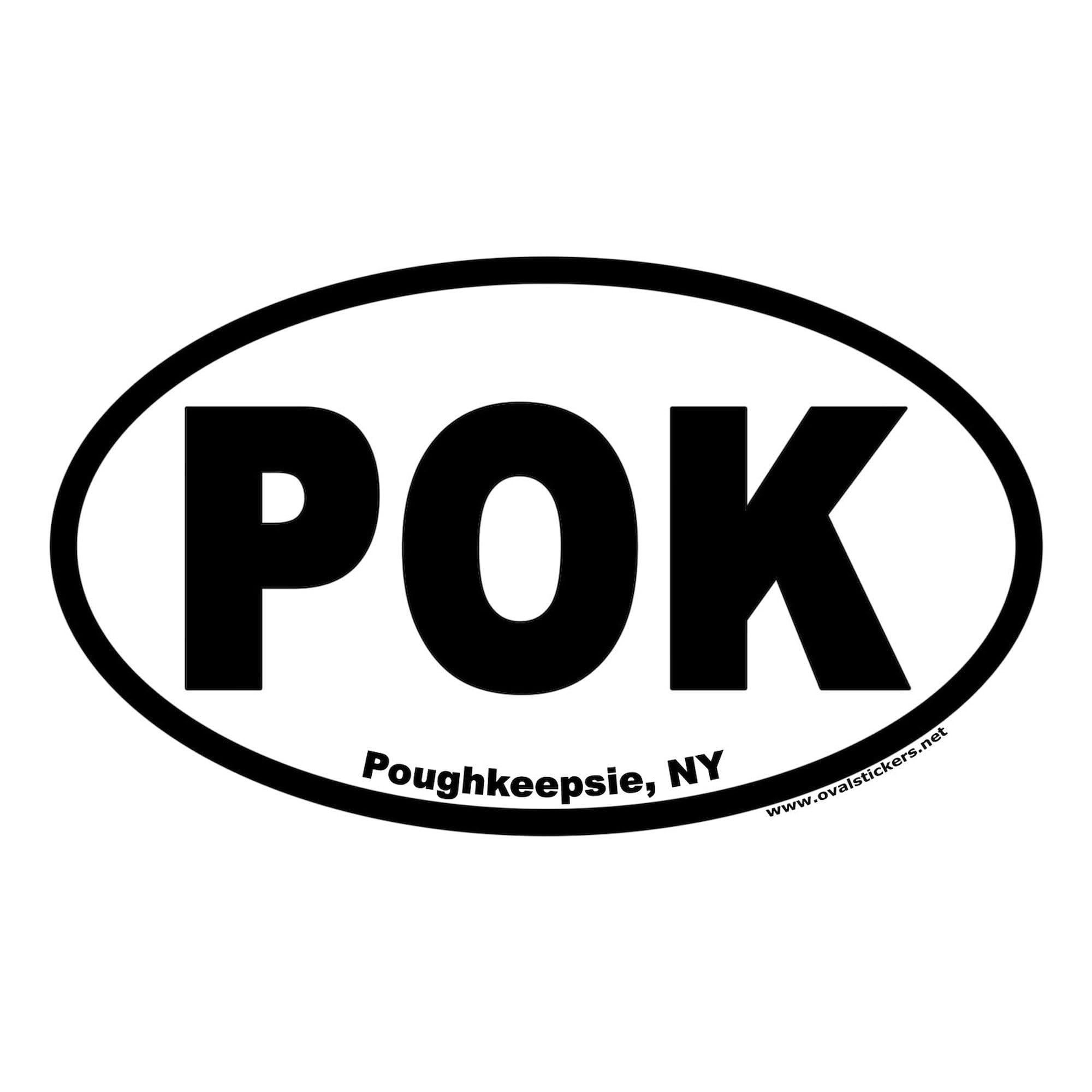 Poughkeepsie NY POK Oval Sticker - Durable Vinyl Car Bumper Decal for Cars, Laptops & Water Bottles - Show Your Local Pride Anywhere!
