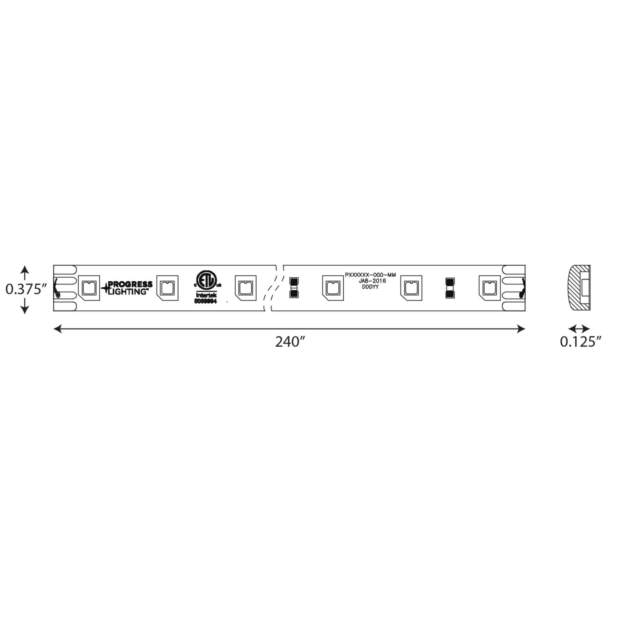 Progress Lighting P700010-000-30 Hide-a-Lite LED Tape Undercabinet Light, 240