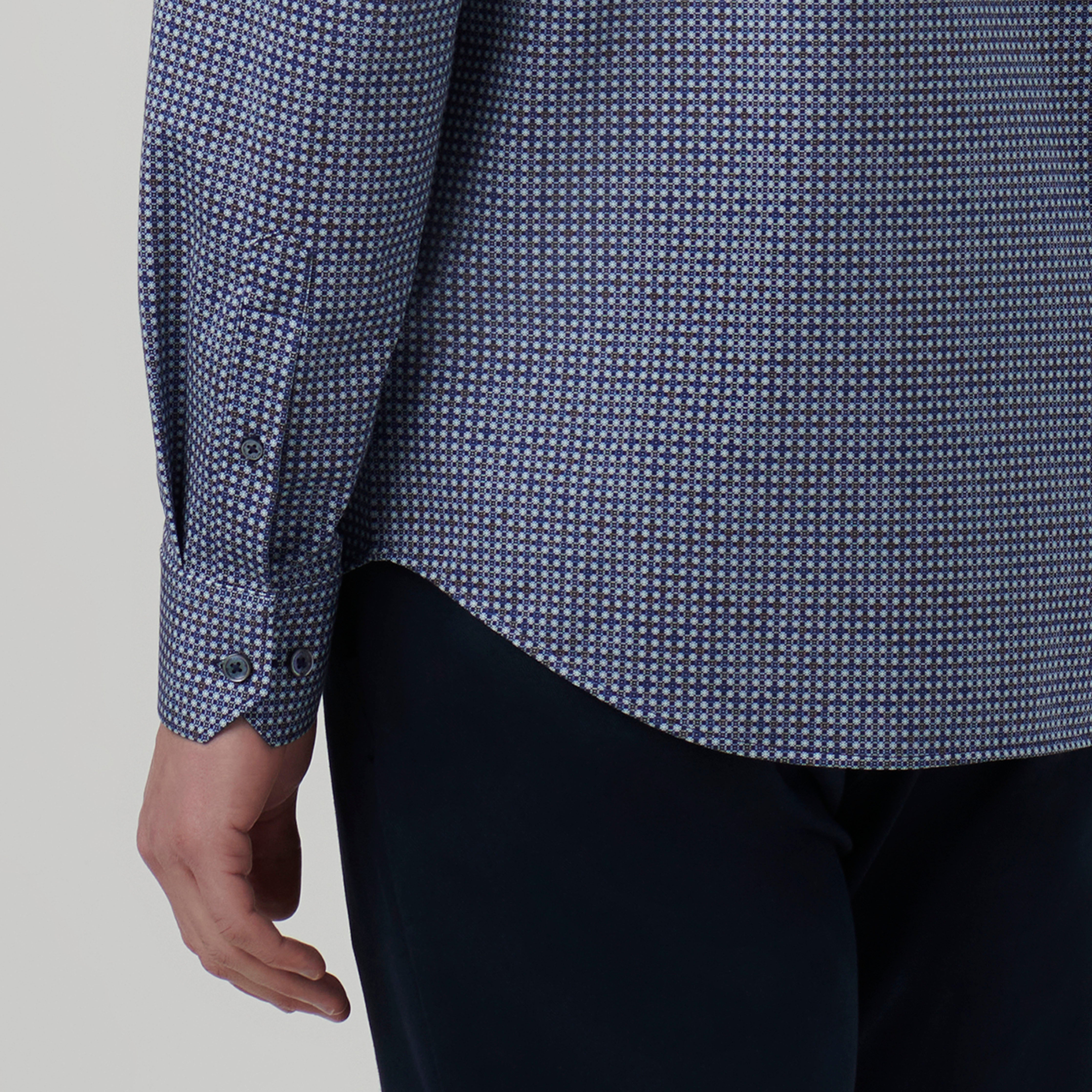 James Geometric Print Cotton Shirt for Men - Stylish Casual Button Down Shirt for Office, Party & Everyday Wear
