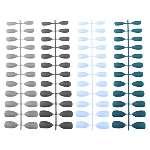 4 Sets Fashion Nail Art Creative Fake Nails - Water Drop Frosted Nail Tips for Manicure (96pcs) - Perfect for Parties, Weddings, and Special Occasions