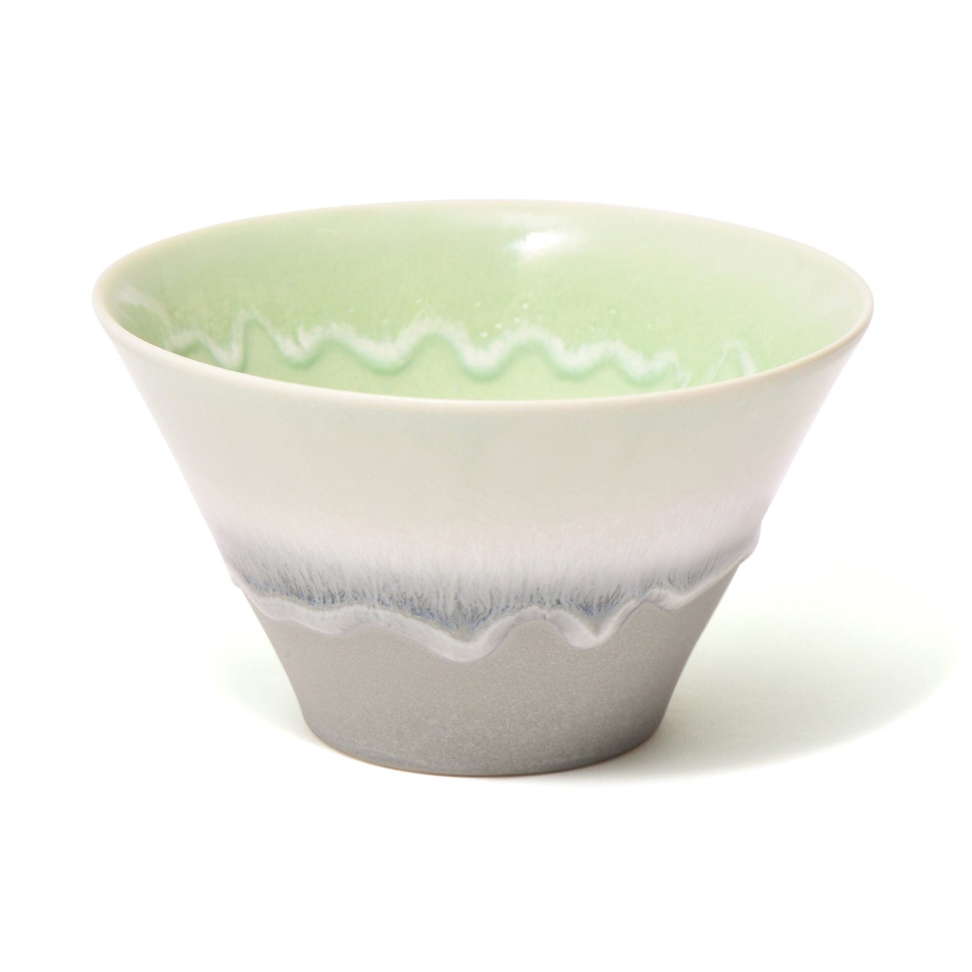 Premium Mino Rice Bowl Set - Bicolor Green & Gray Ceramic Dish for Sushi, Rice, Noodles - Perfect for Home Dining & Japanese Restaurants