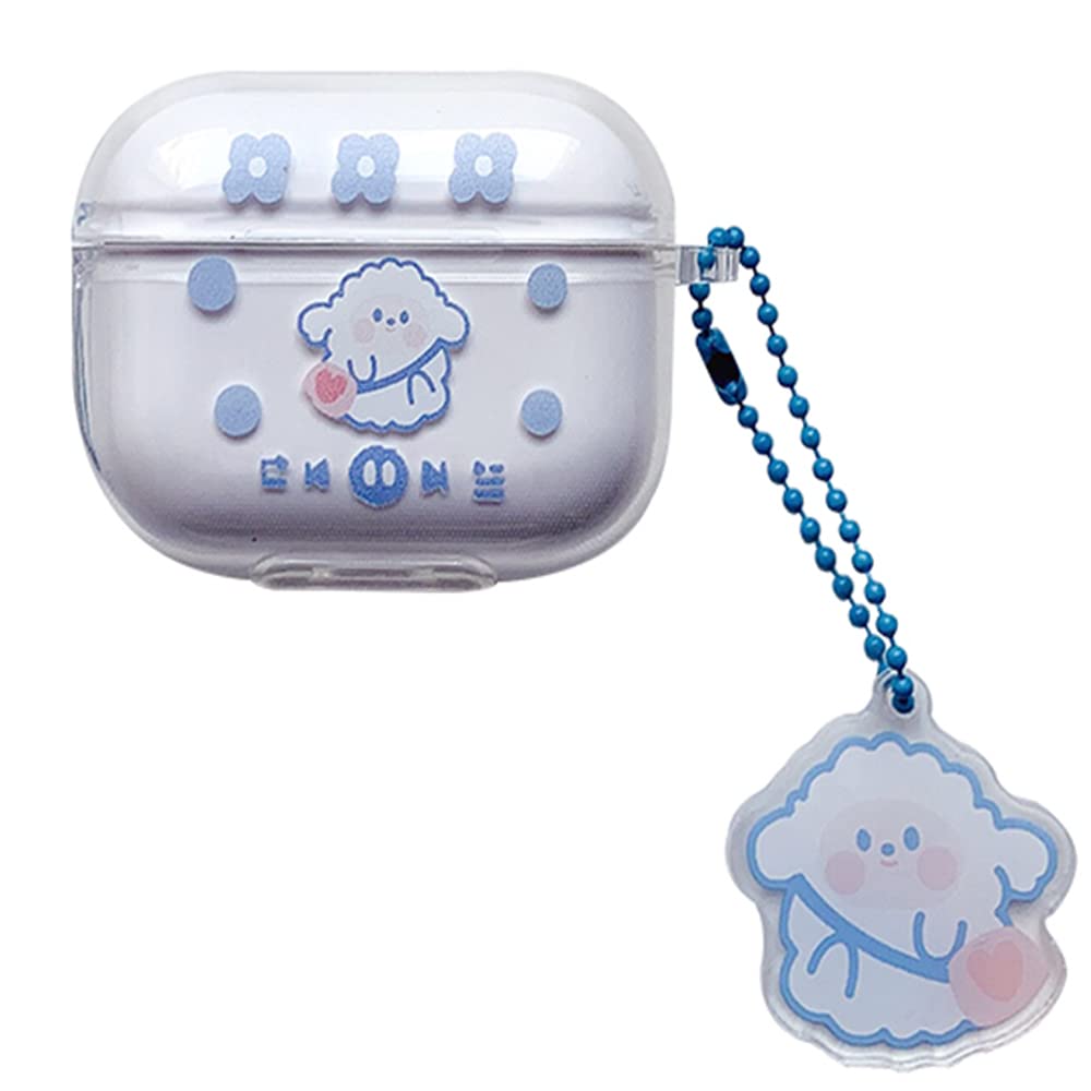 HENJI Cute Cartoon Sheep Design AirPods 3 Case (2021) - Soft TPU Clear Cover with Keychain for AirPods 3rd Generation - Perfect for Girls, Teens & Women | School, Work, Travel & Gym Accessory