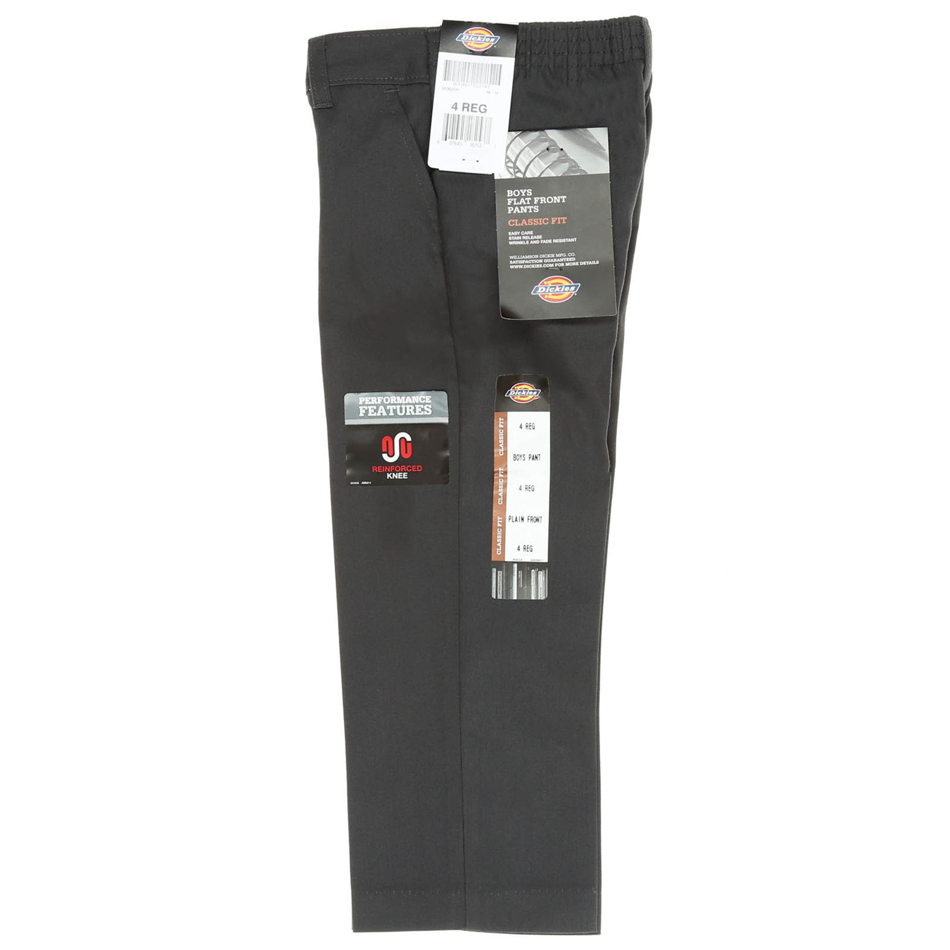 Dickies Boys' Flat Front Pant (4-7 Years) - Charcoal Grey - Durable School Uniform & Casual Wear Pants for Kids