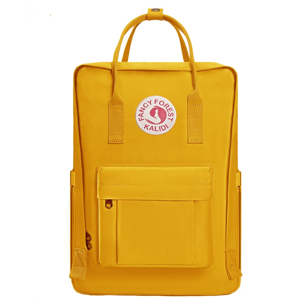 KALIDI 15 Inch Casual Laptop Backpack - Waterproof College School Bag for Men & Women, Lightweight Travel Daypack for Hiking, Camping, Gym & Outdoor Activities (Yellow) - Perfect for Work Commute, Campus Life and Weekend Adventures