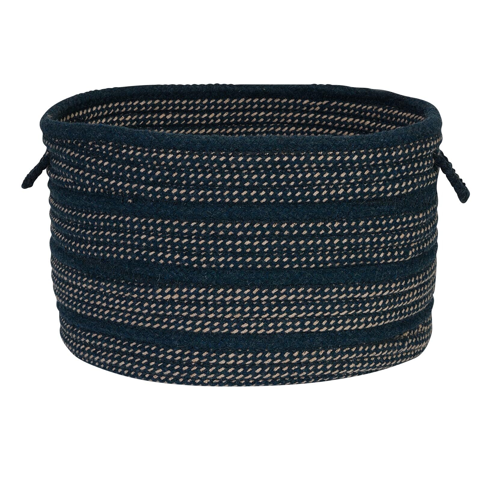 Navy Banded Mix Basket 14x10 Inch for Home Decor & Storage