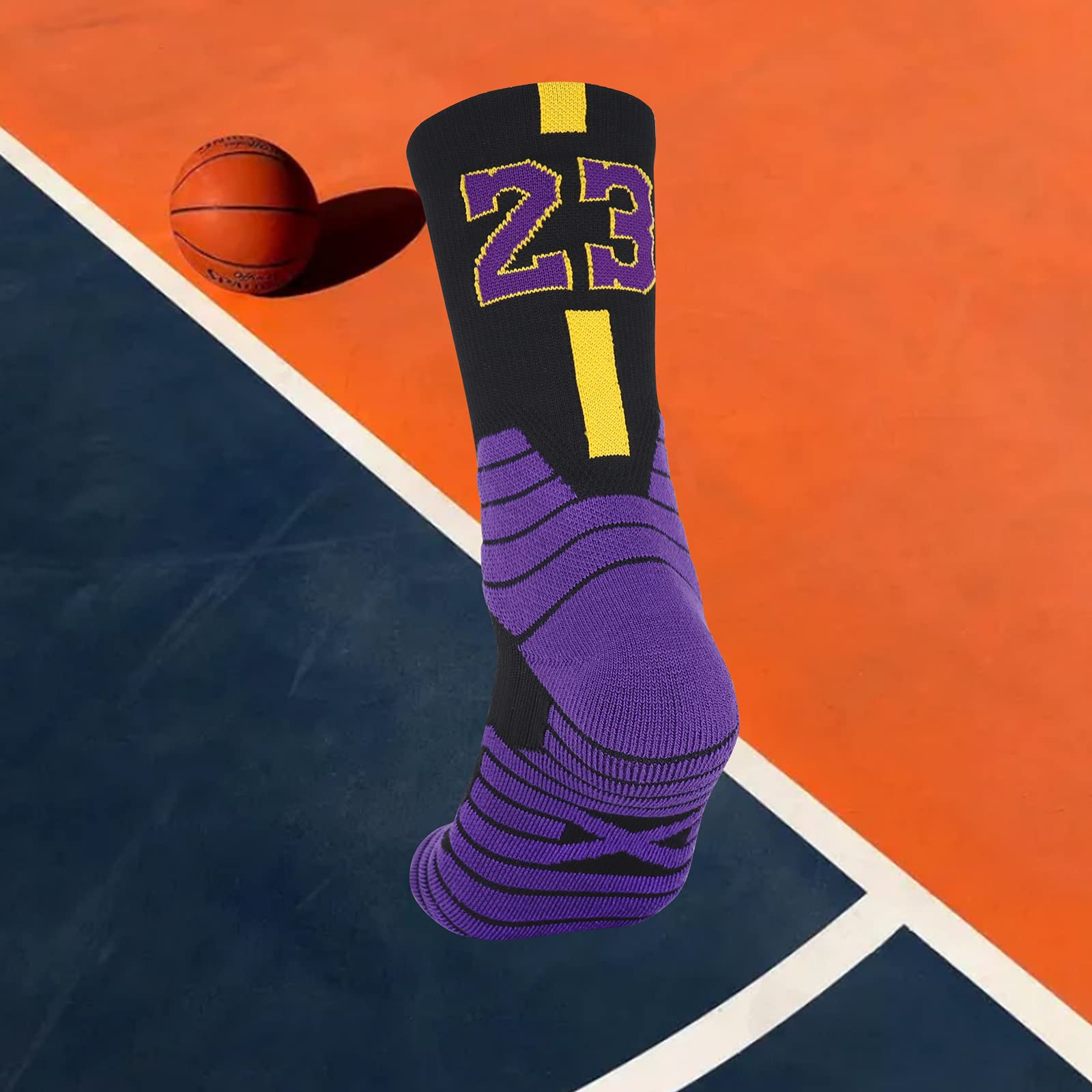 **3 Pairs Basketball Socks for Men - 3D Ankle Support & Compression Cushion Athletic Socks - Perfect for Sports, Running, and Gym Workouts**