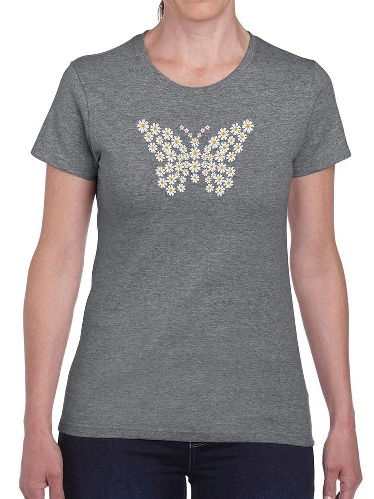 Women's Daisy Butterfly Print T-Shirt - Soft Cotton Casual Tee for Summer Outfits & Everyday Wear