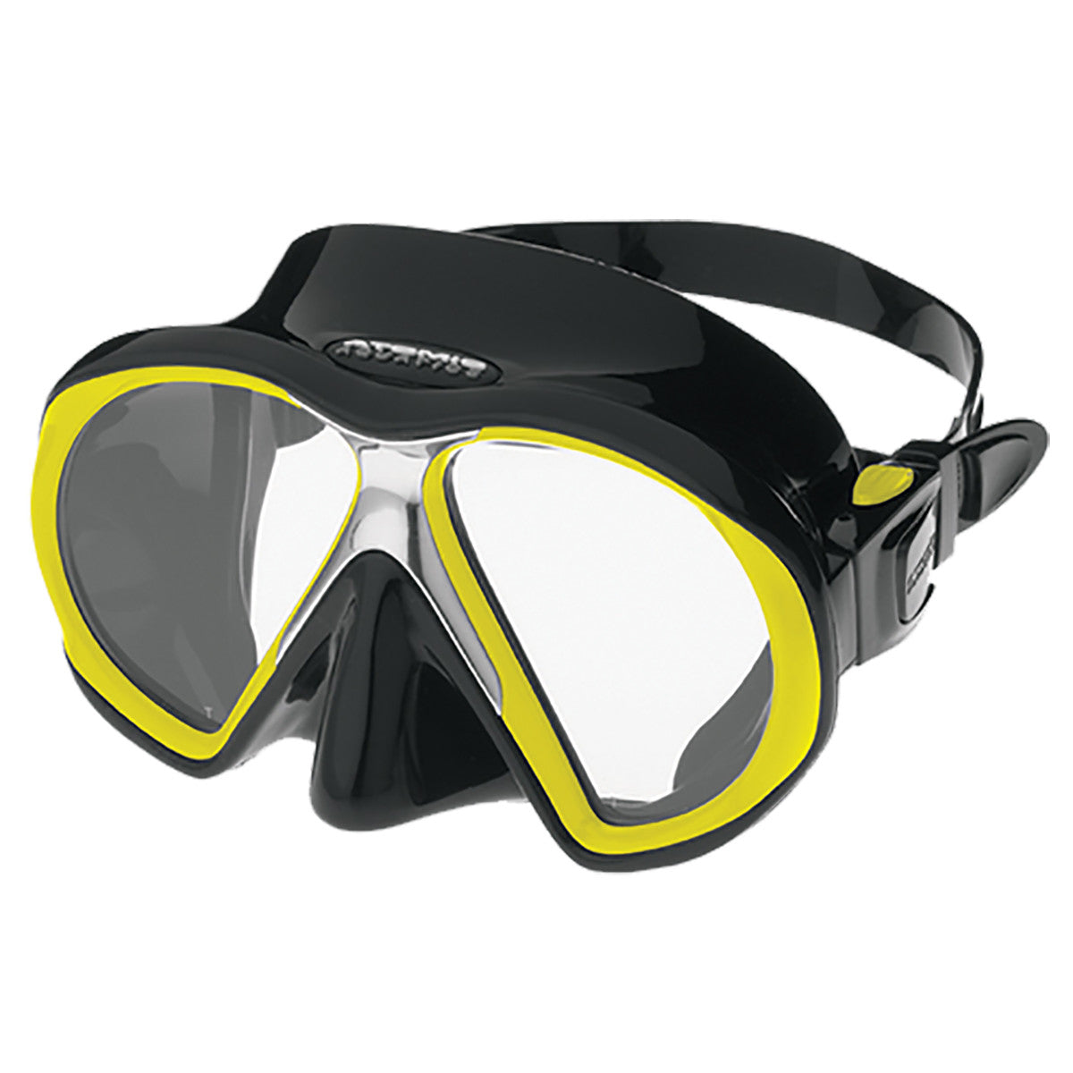 Atomic Aquatics SubFrame Medium Fit Scuba Diving Mask - Black/Yellow for Snorkeling, Freediving & Underwater Photography
