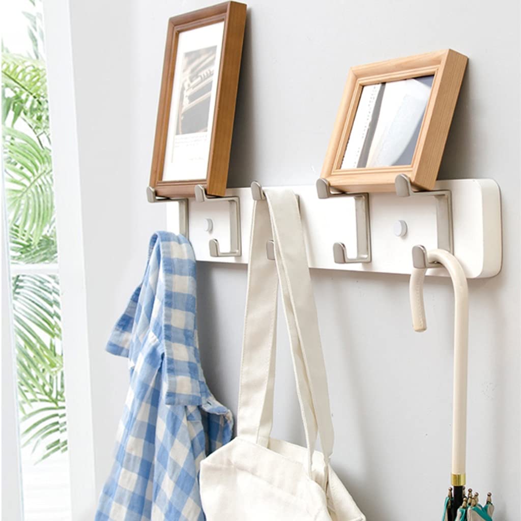 Black Wall Mounted Bamboo Coat Hook Rack - 4 Hooks for Hats, Clothes & Accessories - Easy Assembly Entryway, Kitchen & Bedroom Organizer - Durable Home Decor Storage Solution