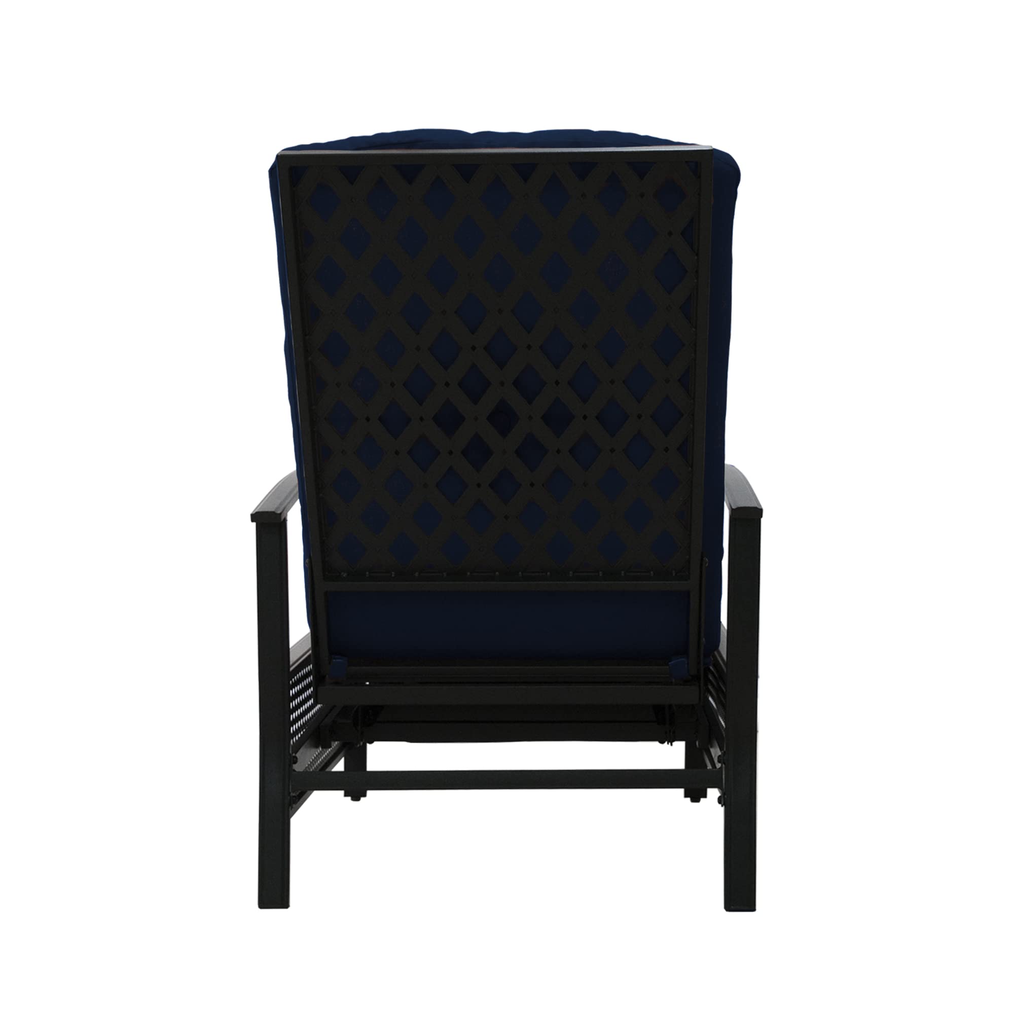 Kozyard Adjustable Outdoor Patio Reclining Lounge Chair with Cushion - Heavy Duty Extendable Metal Frame Recliner for Sunbathing, Reading & Relaxing - Perfect for Poolside, Backyard, Beach & Garden (Navy Blue)